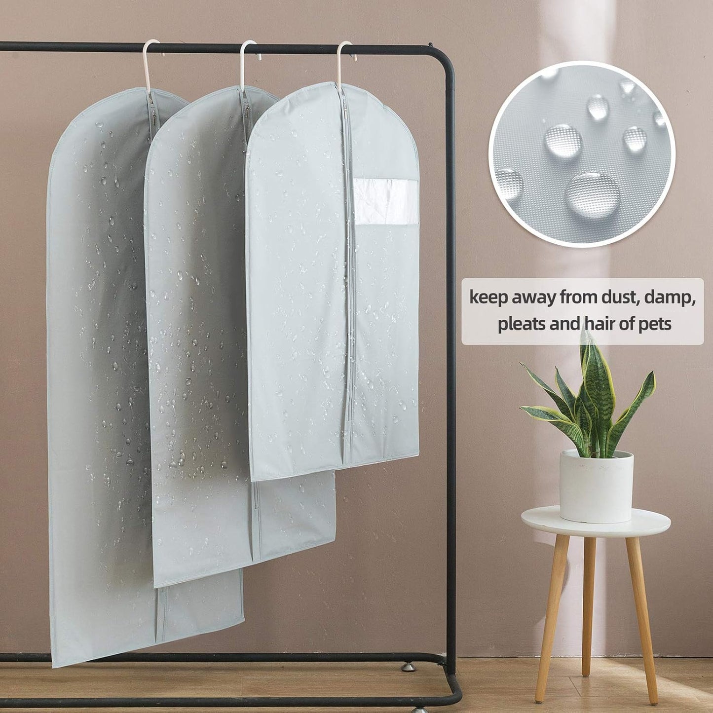 Dress Bags for Gowns Long, 65'' Long Dress Clear Garment Bag(Set of 4, 23.3'' X 65'')