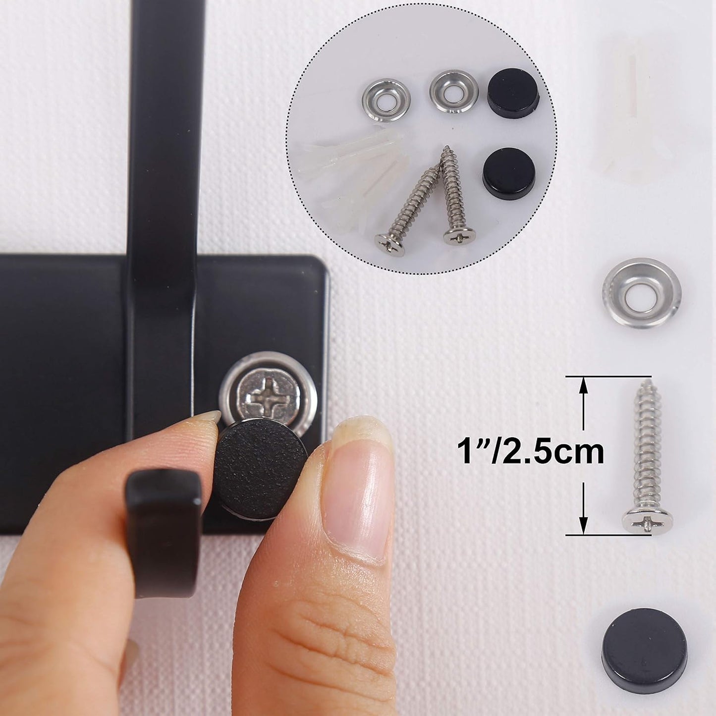 WEBI Coat Rack Wall Mounted,8 Coat Hooks for Hanging Coats,24" Heavy Duty Metal Double Hook Rack Rail Coat Hanger Wall Mount for Clothes Entryway Jacket,Black