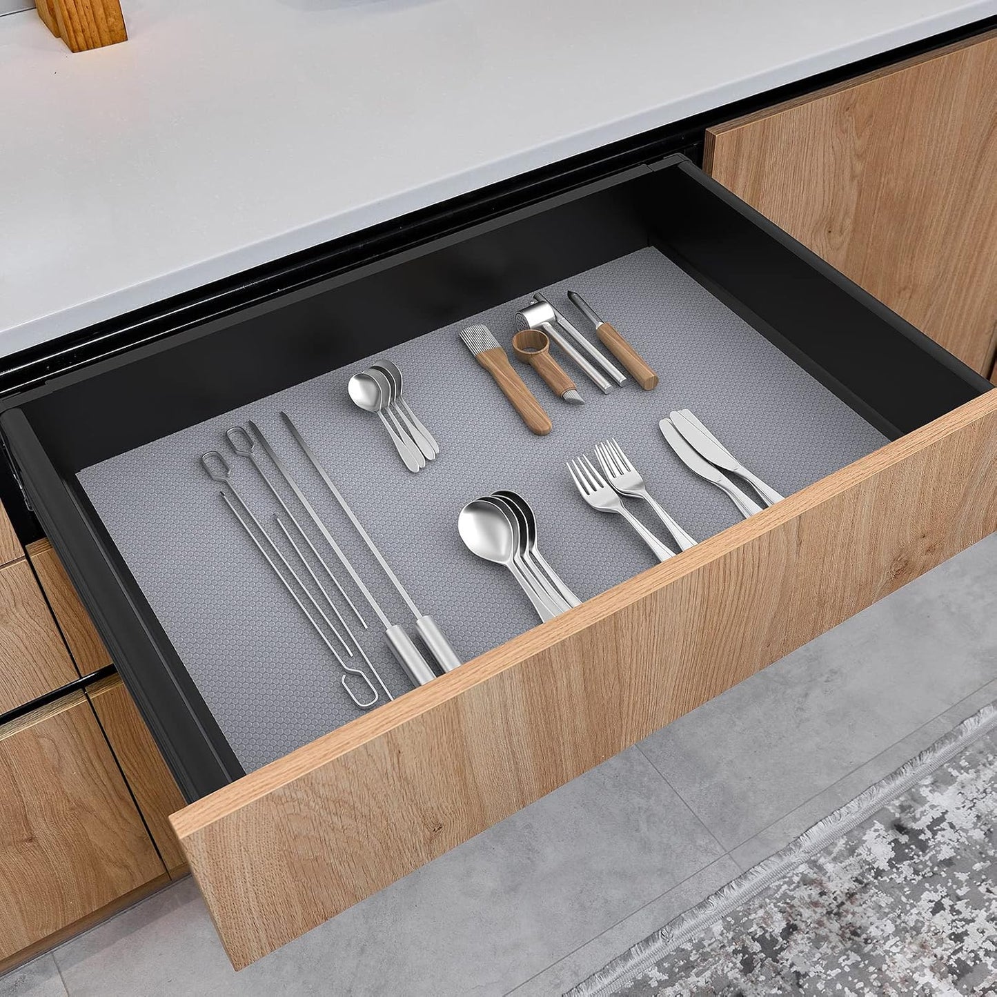 Shelf Liners for Kitchen Cabinets Refrigerator Liners Waterproof Kitchen Cupboard Liner Non-Slip Drawer Mats EVA Material Non Adhesive Fridge Mats for Shelves - Clear 11.8 x 393.7 Inches