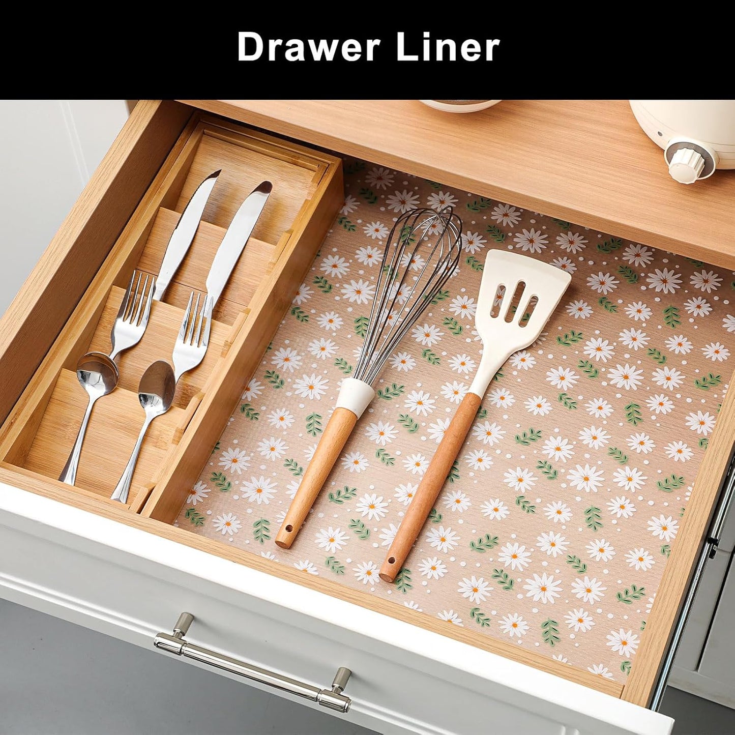 Cooyes Shelf Liner – Premium Non-Adhesive Cabinet & Drawer Liner for Kitchen – Waterproof Shelf Paper with Modern Pattern – Durable EVA Cabinet Mat – Easy to Cut (23.6" W x 360" L)