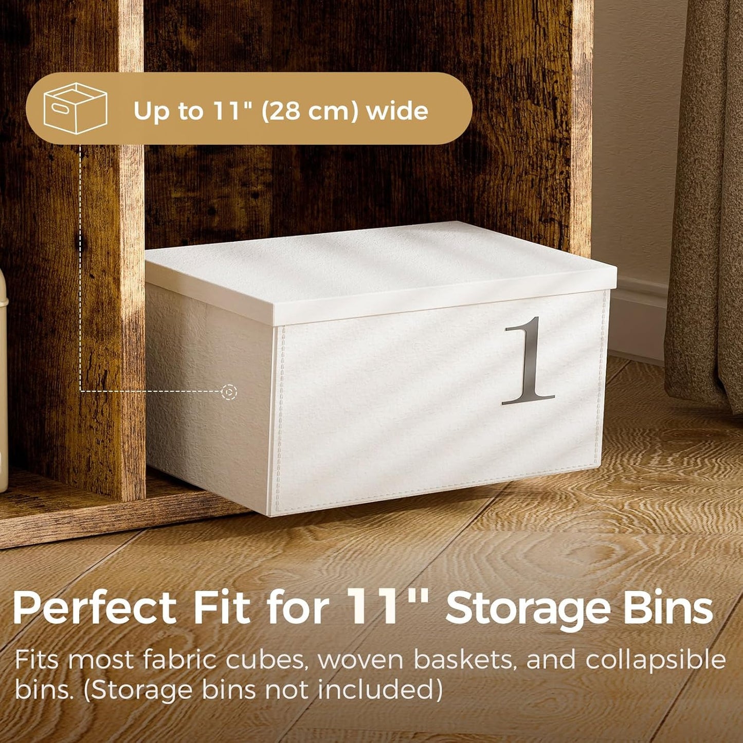 COMHOMA 6 Wood Cube Storage Organizer with Open Back and Removable Back Panels, 11In Brown Cube Storage Bookshelf, Cubicle Shelf Bookcase for Home Office Bedroom Living Room, Vertical or Horizontal