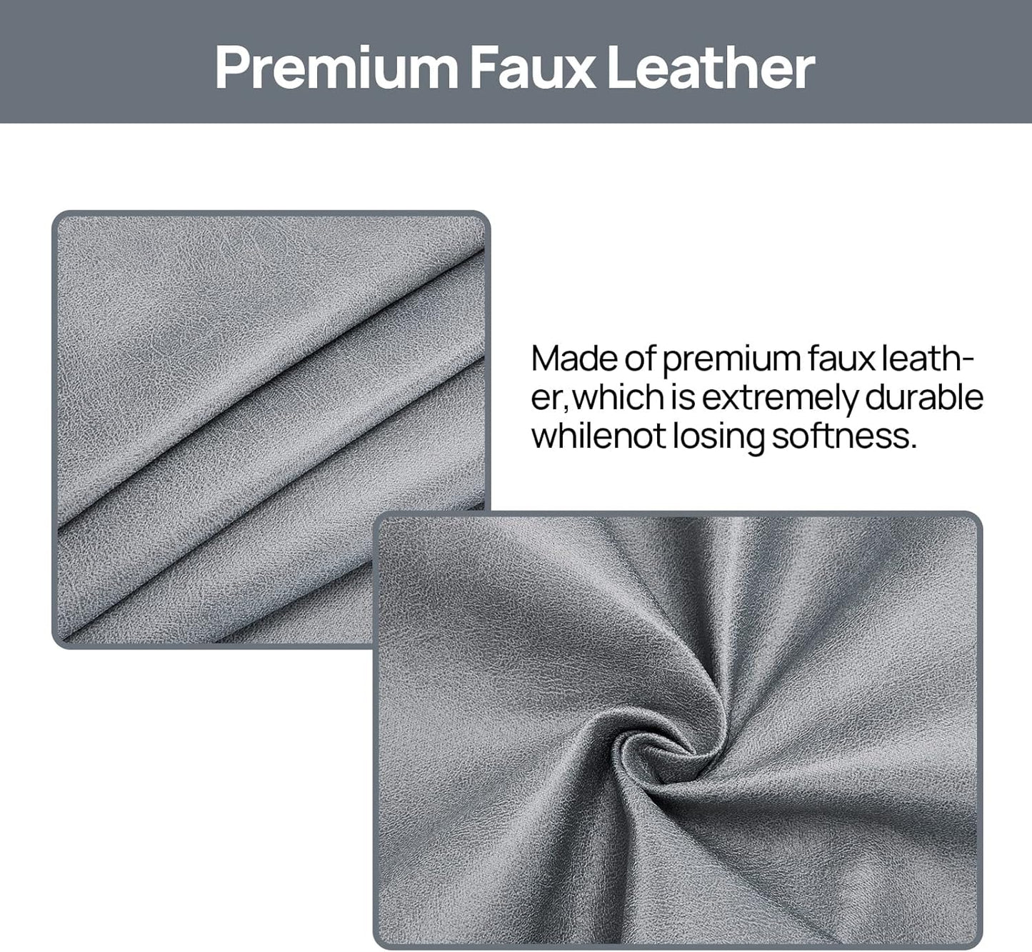 Teniux Remote Control Holder Faux Leather Armrest Organizer with 6 Pockets for Recliner Couch Sofa, Armchair Caddy for Smart Phone, Book, Magazines, Ipad, Remotes (Grey)