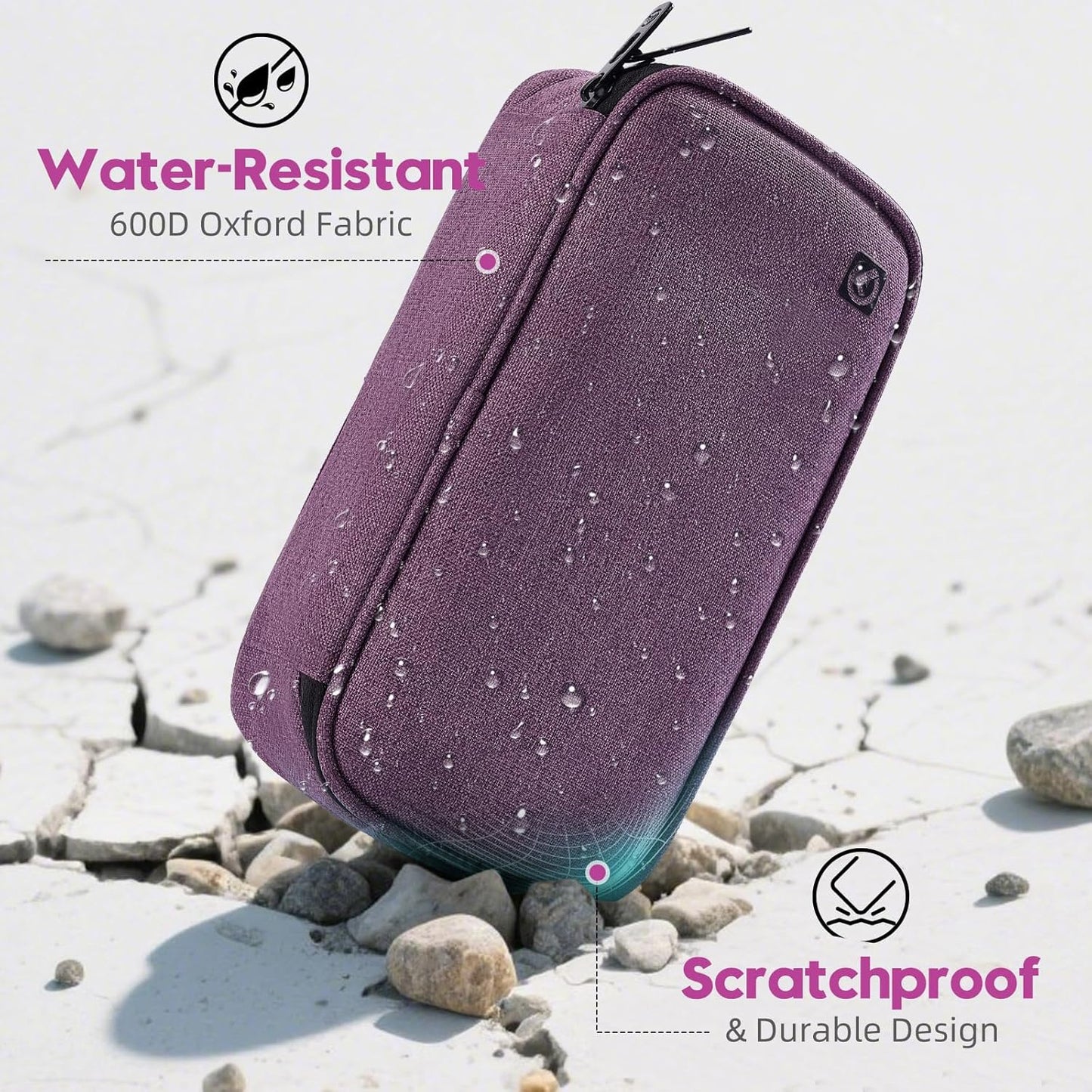 ALLCAMP Insulin Cooler Travel Case for Diabetic Organize Medication with 4 Ice Packs Purple(9X 4.72x 3.14 inches)