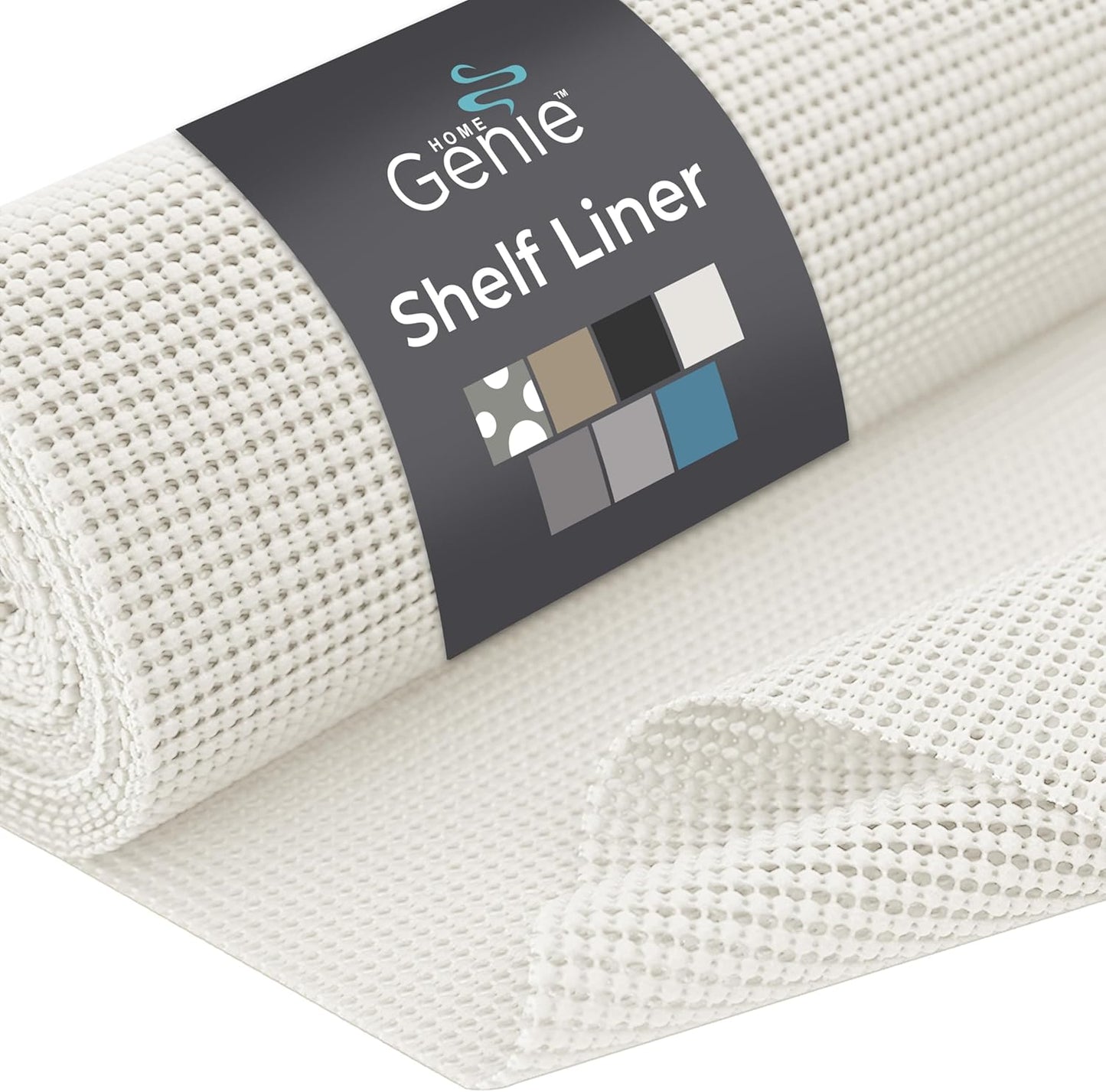HOME GENIE Shelf Drawer and Cabinet Liner, Durable with Strong Grip, 20 in x 20 FT, Non Adhesive Liners Protect Kitchen Cabinets and Cupboard, Bathroom Drawers and Shelves, Desks, Pure White