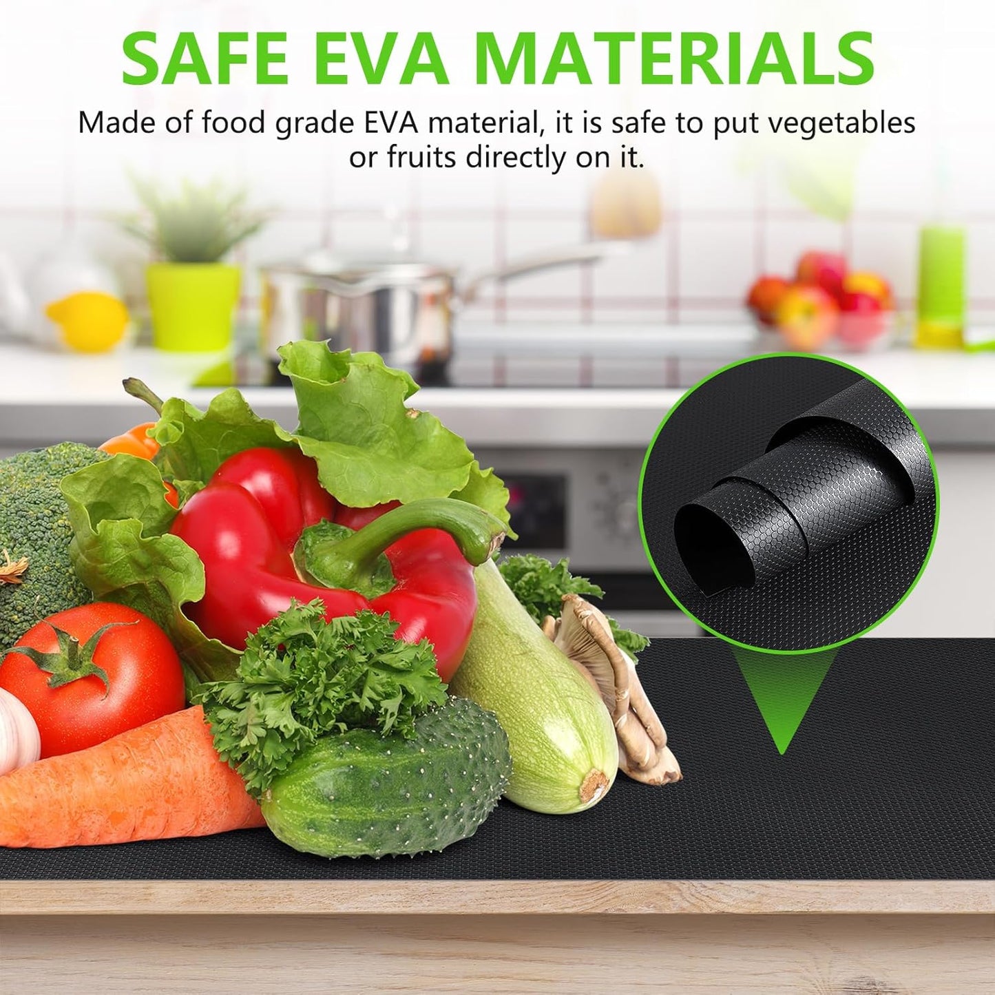 Black Shelf Liners for Kitchen Cabinets Non Adhesive Drawer Liner for Bathroom Waterproof Refrigerator Liners for Shelves Fridge Plastic Mats Cabinet Cupboard Liner 23.6 x 236.2 Inches