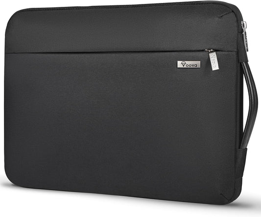 Voova Laptop Sleeve Case 15.6 16 Inch with Handle, 360° Protective Waterproof Slim Computer Bag Cover Compatible with MacBook Pro M2/M3/M4 16, HP Acer Lenovo Yoga ThinkPad Asus Laptop, Black