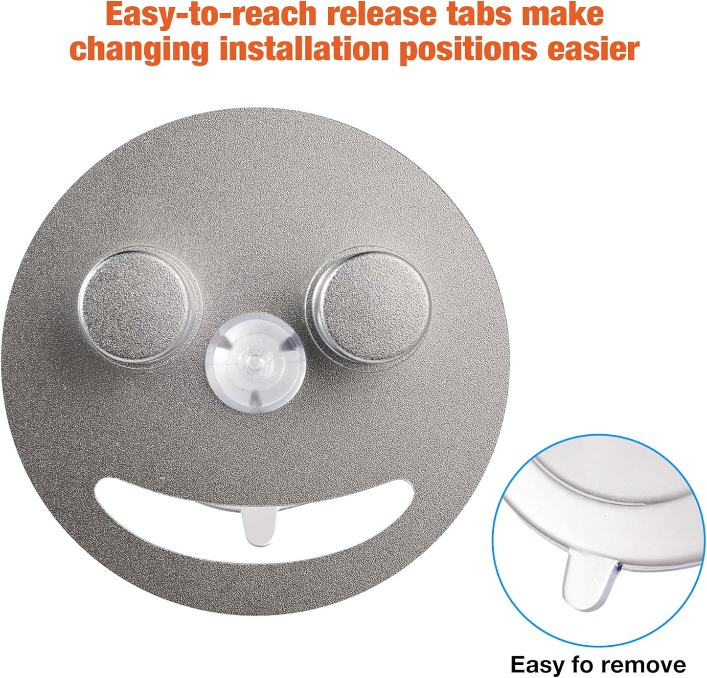 Smiley face sponge holder, kitchen Sink Caddy Organizer with Suction cup,Made of rust-proof aluminum that never rusts for Mommy & Daddy Sponges silvery (1-Pack）