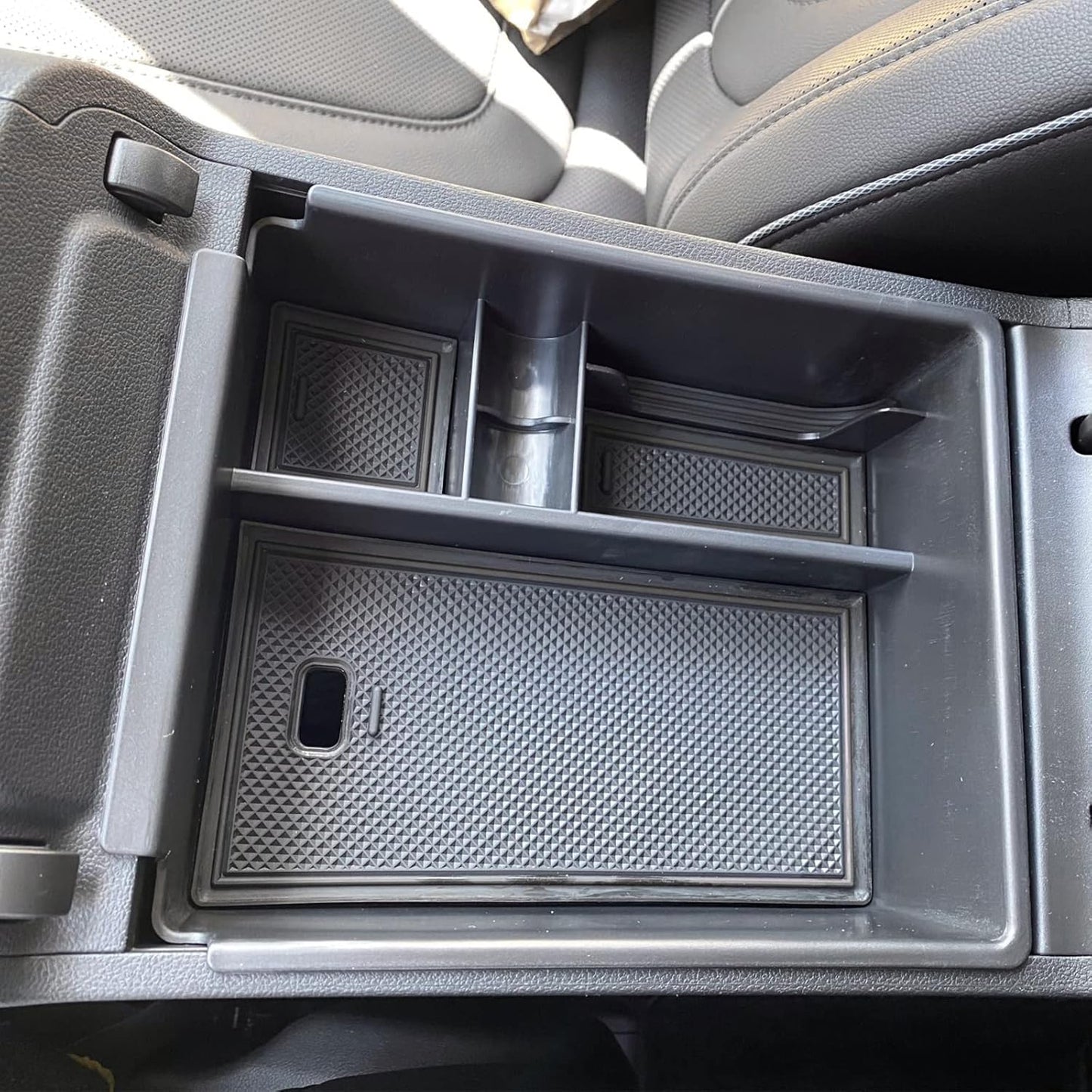 CDEFG Center Console Organizer Tray for 2022 2023 2024 Santa Cruz/ 2022 2023 2024 Tucson NX4 Limited Console Armrest Organizer Interior Accessories Armrest Insert Secondary Storage Box