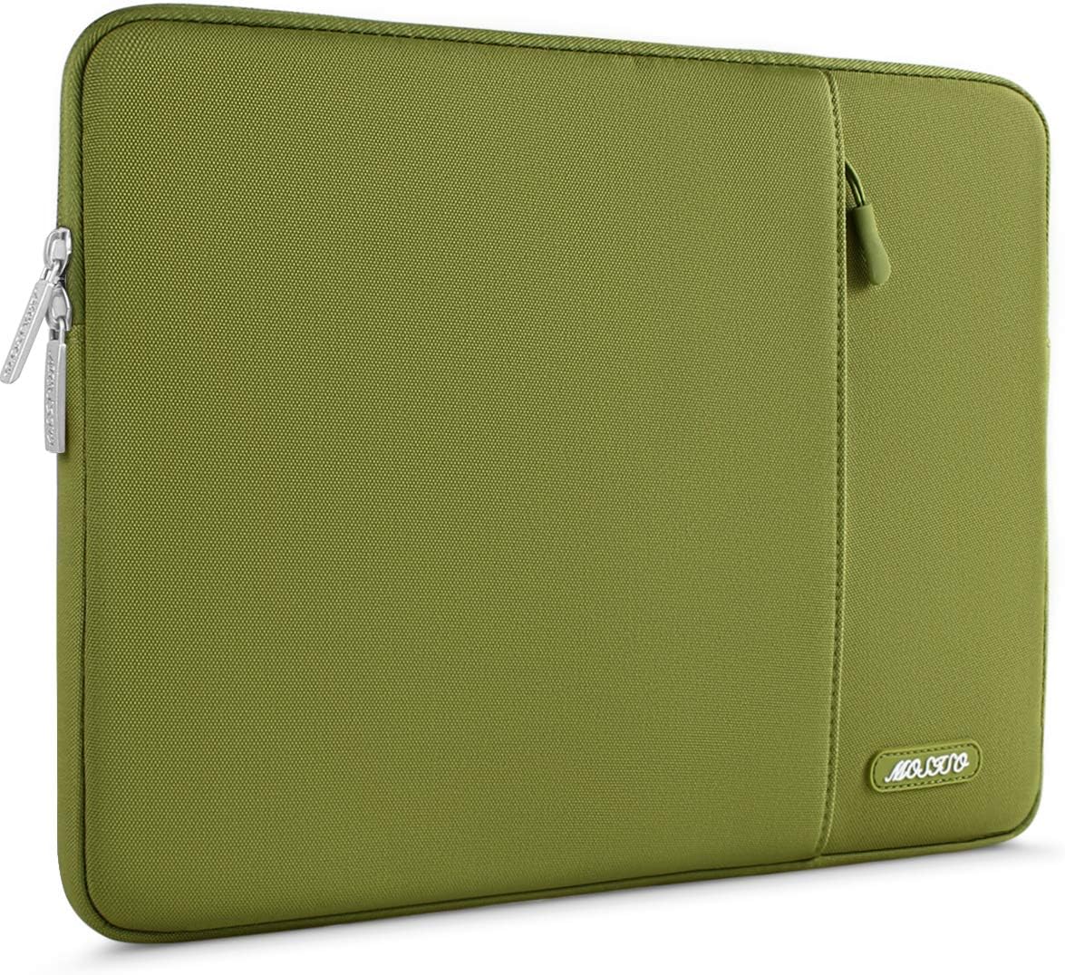 MOSISO Laptop Case 14 inch, 14 inch Laptop Sleeve Compatible with HP Lenovo Dell ASUS Acer, HP Stream, Dell Latitude, Lenovo IdeaPad, Polyester Vertical Computer Sleeve Bag with Pocket, Chartreuse