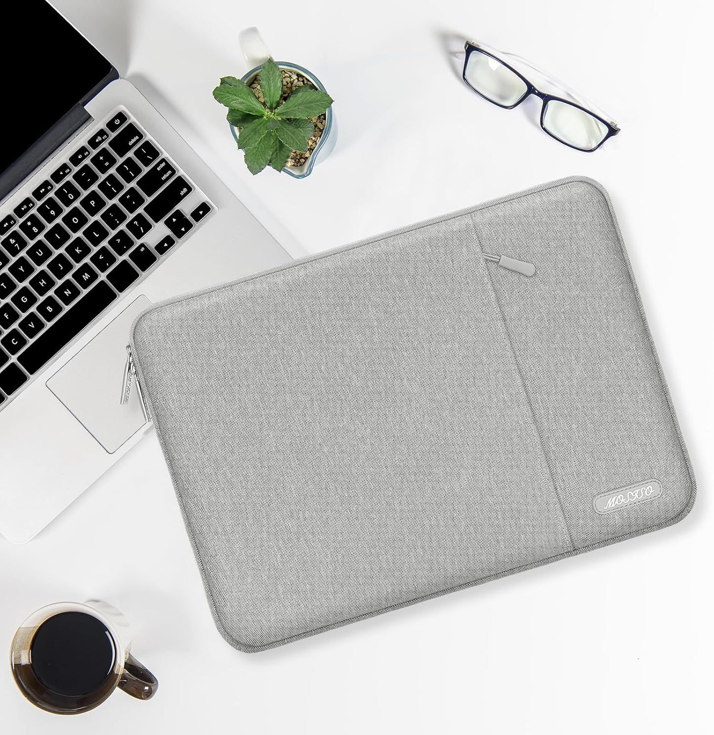 MOSISO Laptop Case 13 inch, 13 inch Laptop Sleeve Compatible with MacBook Air M4 M3 M2 M1 2025-2018 / Pro M2 M1 2025-2016, Polyester Vertical Computer Sleeve Bag with Pocket, Gray
