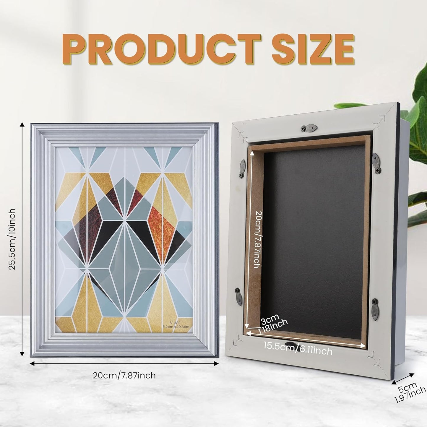 Diversion Safe 7.8"x10" Picture Frame Safe with Secret Compartment for Valuables, Hidden Storage Picture Frame Home Decoration, Wall-Mounted Secret Storage Box for Bedrooms, Living Rooms, and Offices