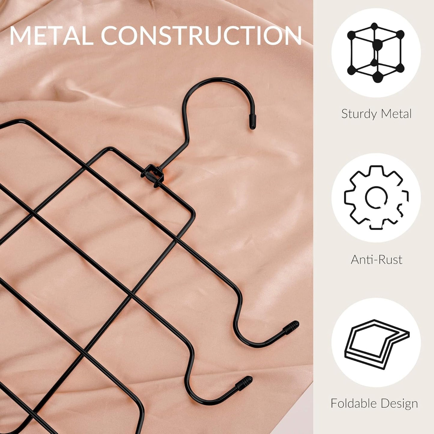 ZEDODIER Tank Top Hanger Space Saving, Bra Hangers for Closet Organizer, Hanging Bra Organizer Tank Tops Holder with 8 Hooks, Metal Closet Organizers and Storage Small Space Solutions, Black