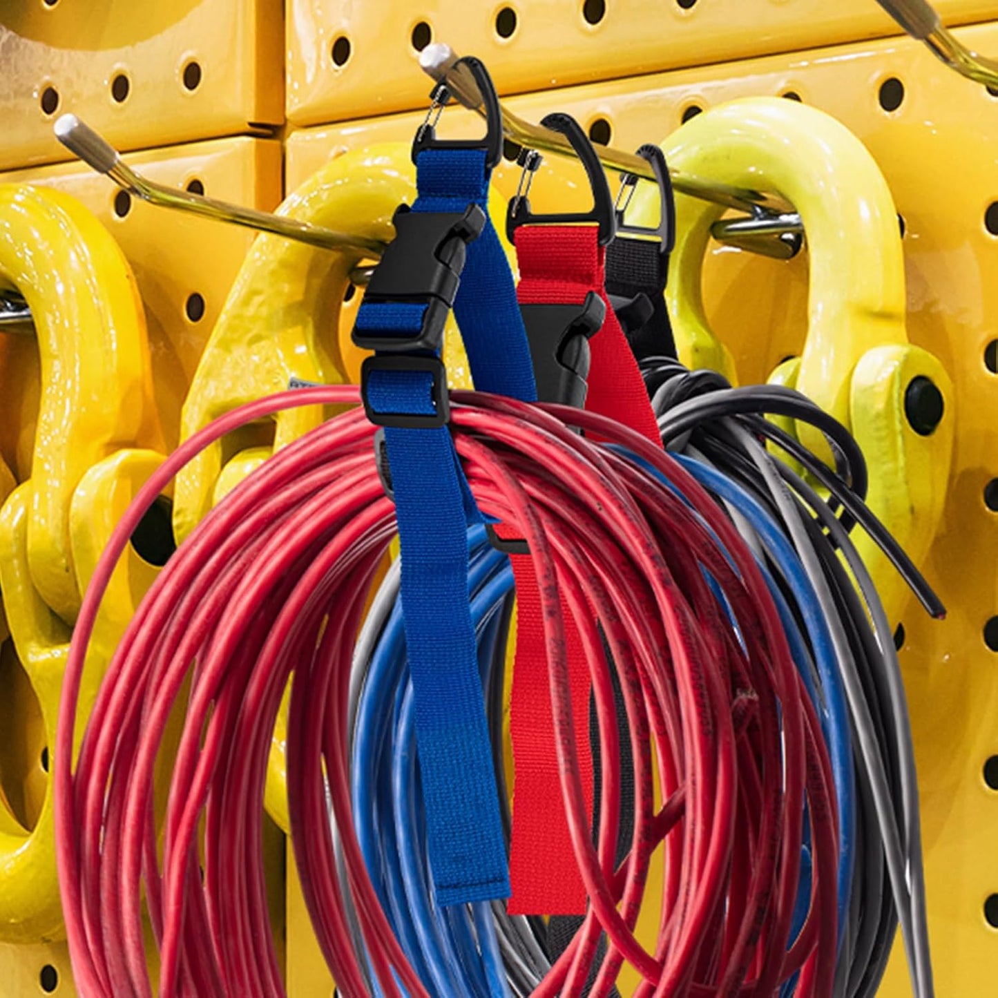 18 Pack 17 Inch Adjustable Extension Cord Holder Organizer with Triangle Clips for Garage Organization and Storage Heavy Duty Extension Cord Hanger for Men Workshop (Multicolor)