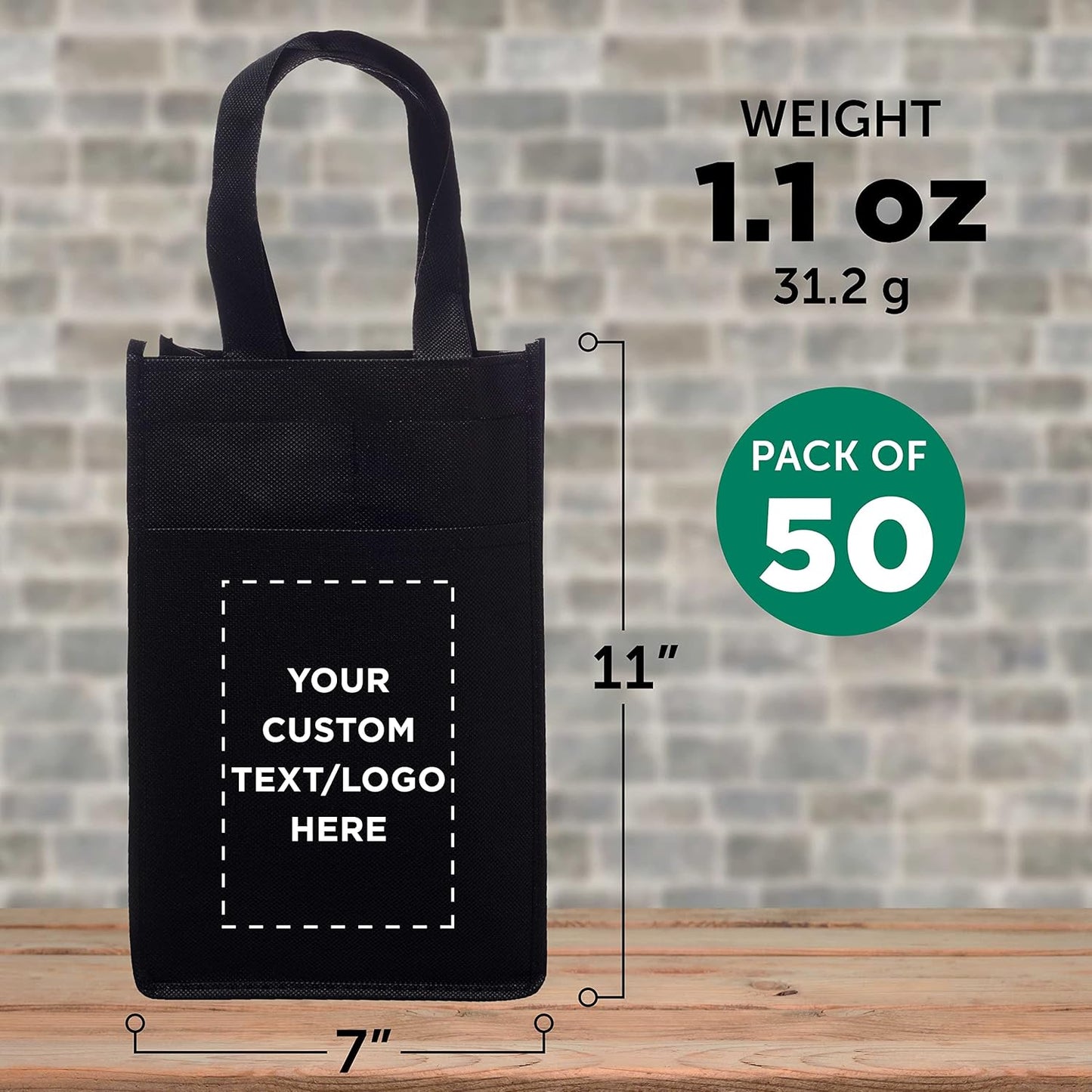 DISCOUNT PROMOS Non-Woven Vineyard Two Bottle Wine Bags