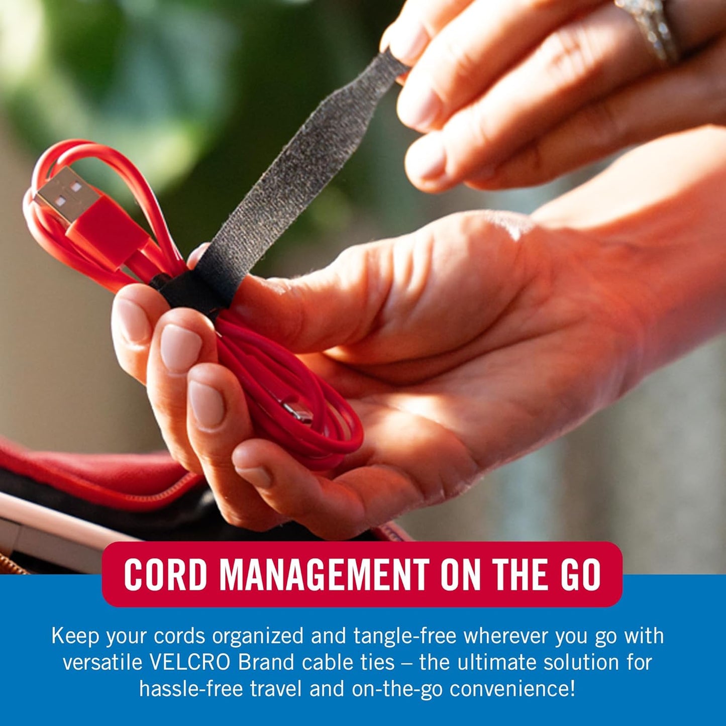 Velcro Brand Reusable Cable Ties – Mens Stocking Stuffers 2025, 100 Pack 6 Inch Cable Management Ties, Cord Wraps for Electrical Cords, Black