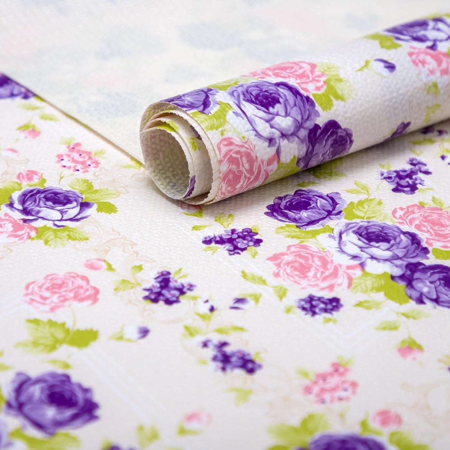 18" W x 96" L Floral Drawer and Shelf Liner for Cabinets, Non-Adhesive Strong Grip Non-Slip Flower Shelf Cabinet Kitchen Shelf Liners for Kitchen Cabinets