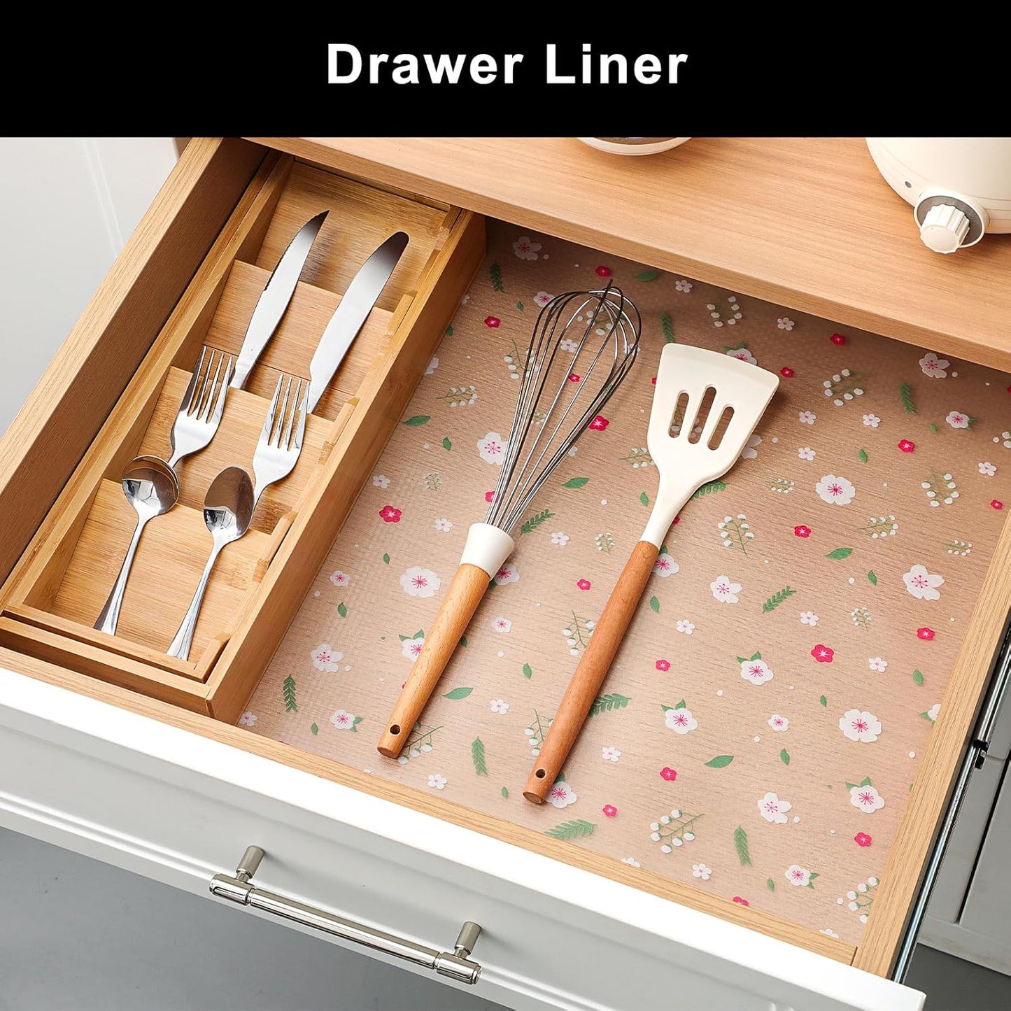 Cooyes Shelf Liner – Premium Non-Adhesive Cabinet & Drawer Liner for Kitchen – Waterproof Shelf Paper with Modern Pattern – Durable EVA Cabinet Mat – Easy to Cut (11.8" W x 118" L)