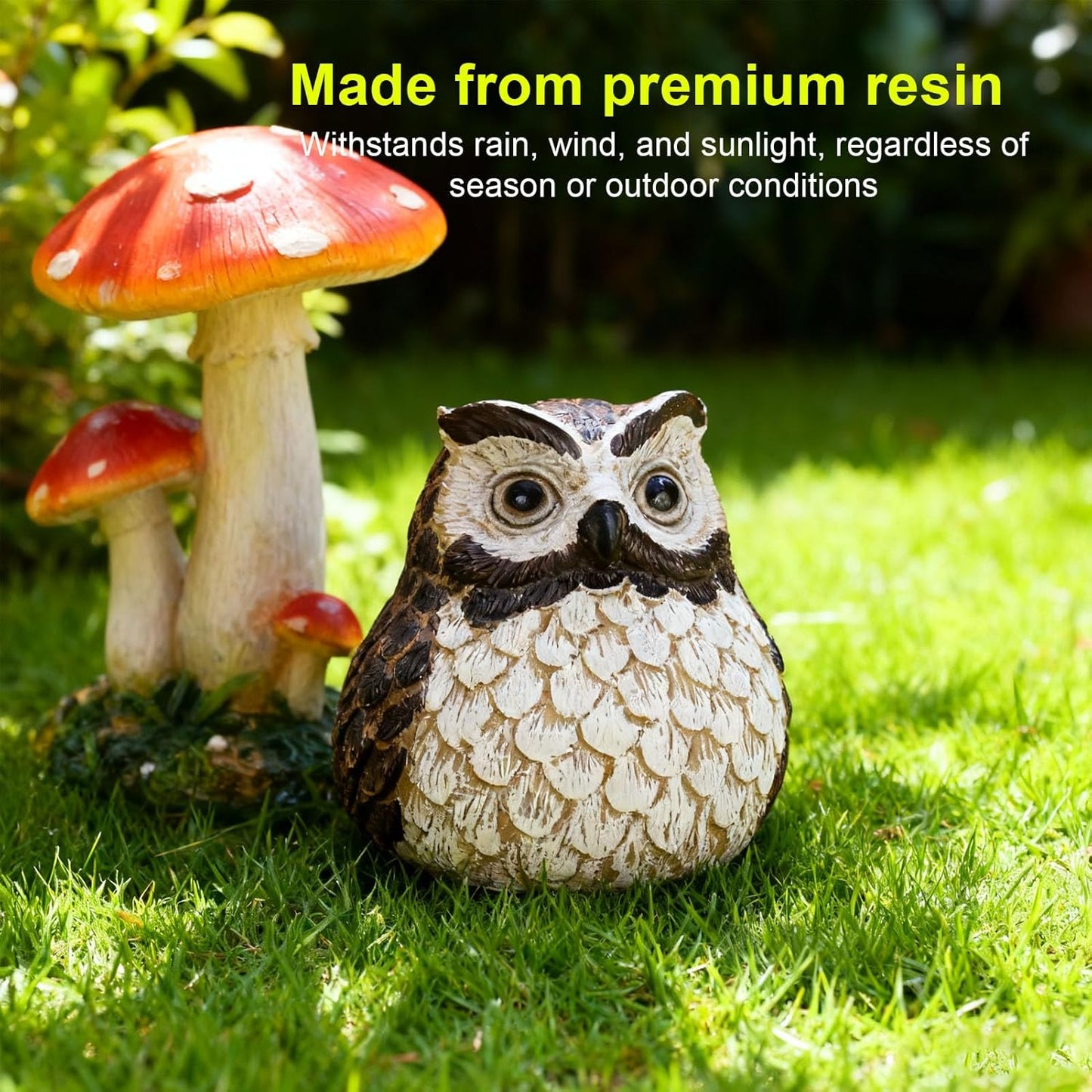 Faux Owl House Decorative Spare Key Hider, Key Hider Resin Weather Water Proof Things Hiding Holder Safe Storage Box Aesthetic Owl Lawn Ornament for Indoor Garden Yard Patio