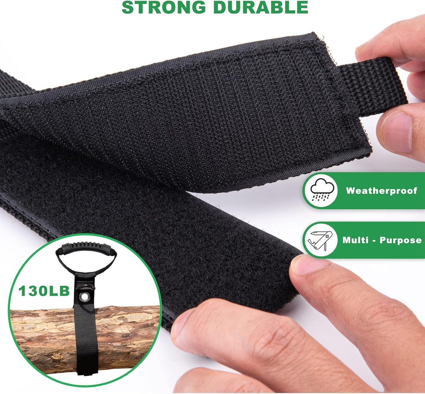 FOLIV 4PCS Storage Straps 3 in 1 Multifunction, Heavy Duty Storage Straps for Cables and Ropes, Extension Cord Organizer with Handle for Pool Hoses, Garden Hoses, Cords - 28'' + 22''