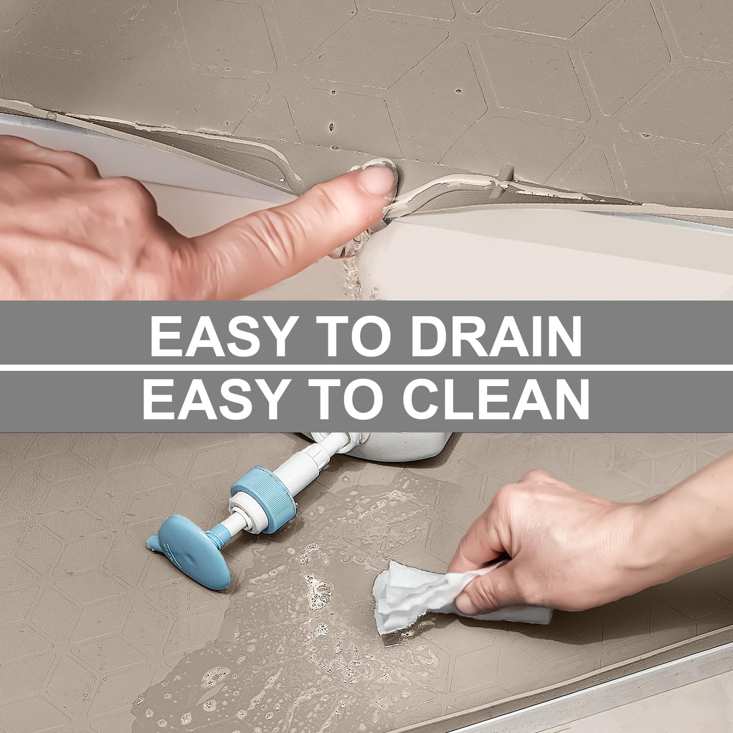 Under Sink Mat, 34" x 19" Waterproof Silicone Under Sink Tray for Kitchen & Laundry Cabinets, Kitchen Cabinet Shelf Protector, Up to 3.3 Gallons Liquid, Fits 36 inch Standard Cabinet Apricot