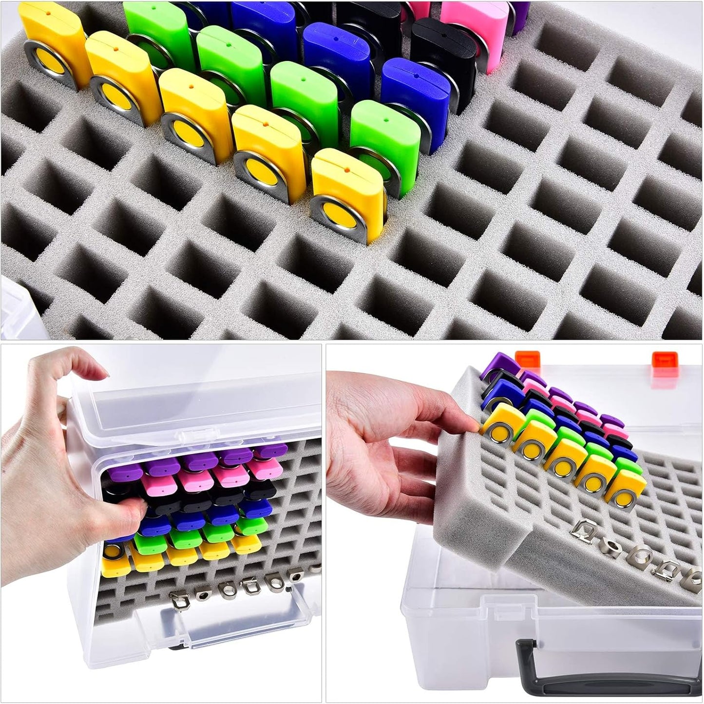 Flash Drive Case USB Memory Stick SD Card Storage Organizer- Holds 104pcs Thumb Drives Electronic Accessories Holder for Sandisk for Samsung for Inland for PNY for Netac (White)