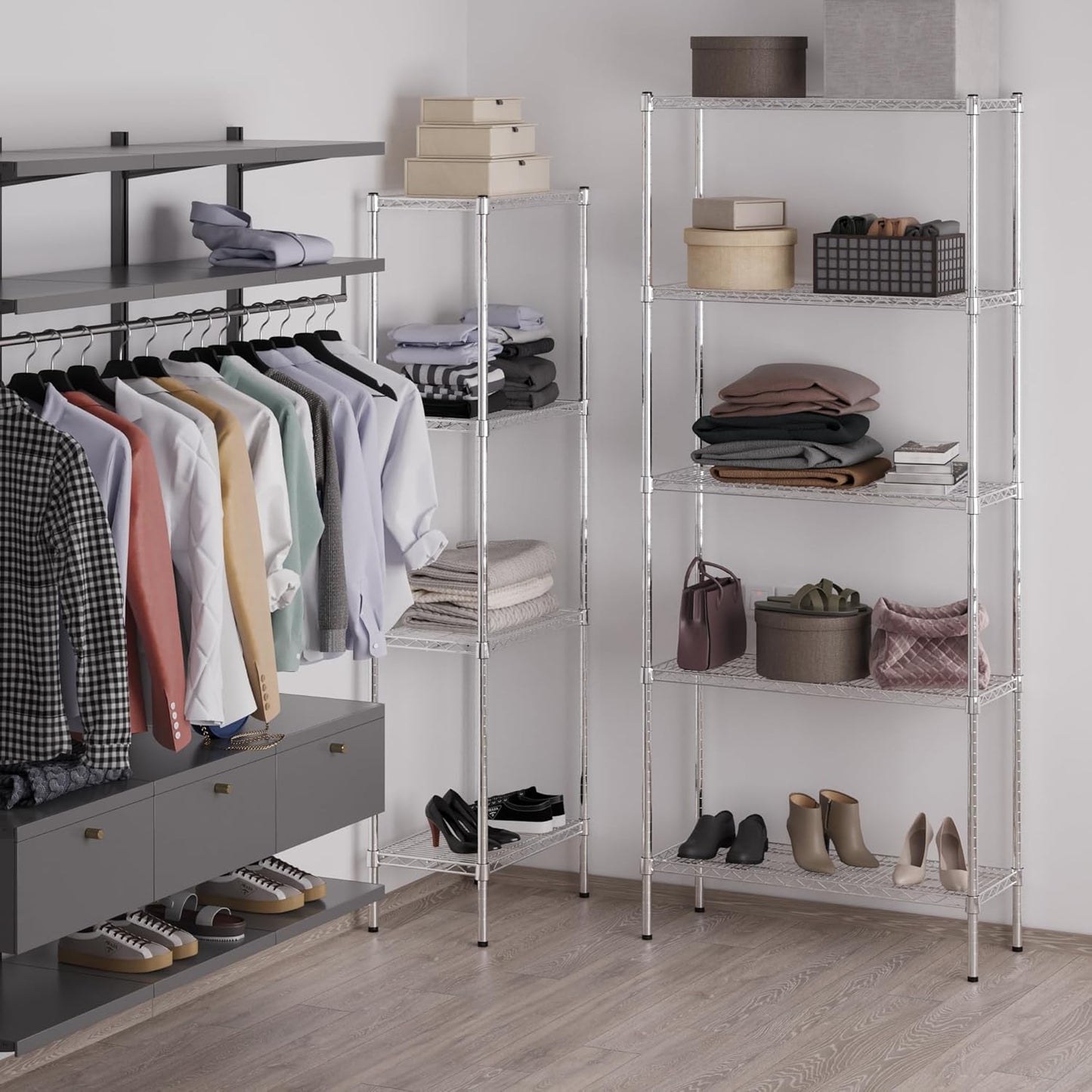 14" Deep x 36" Wide x 86" Height Wire Shelving Kit | 5-Tier | NSF Commercial Storage Rack Unit