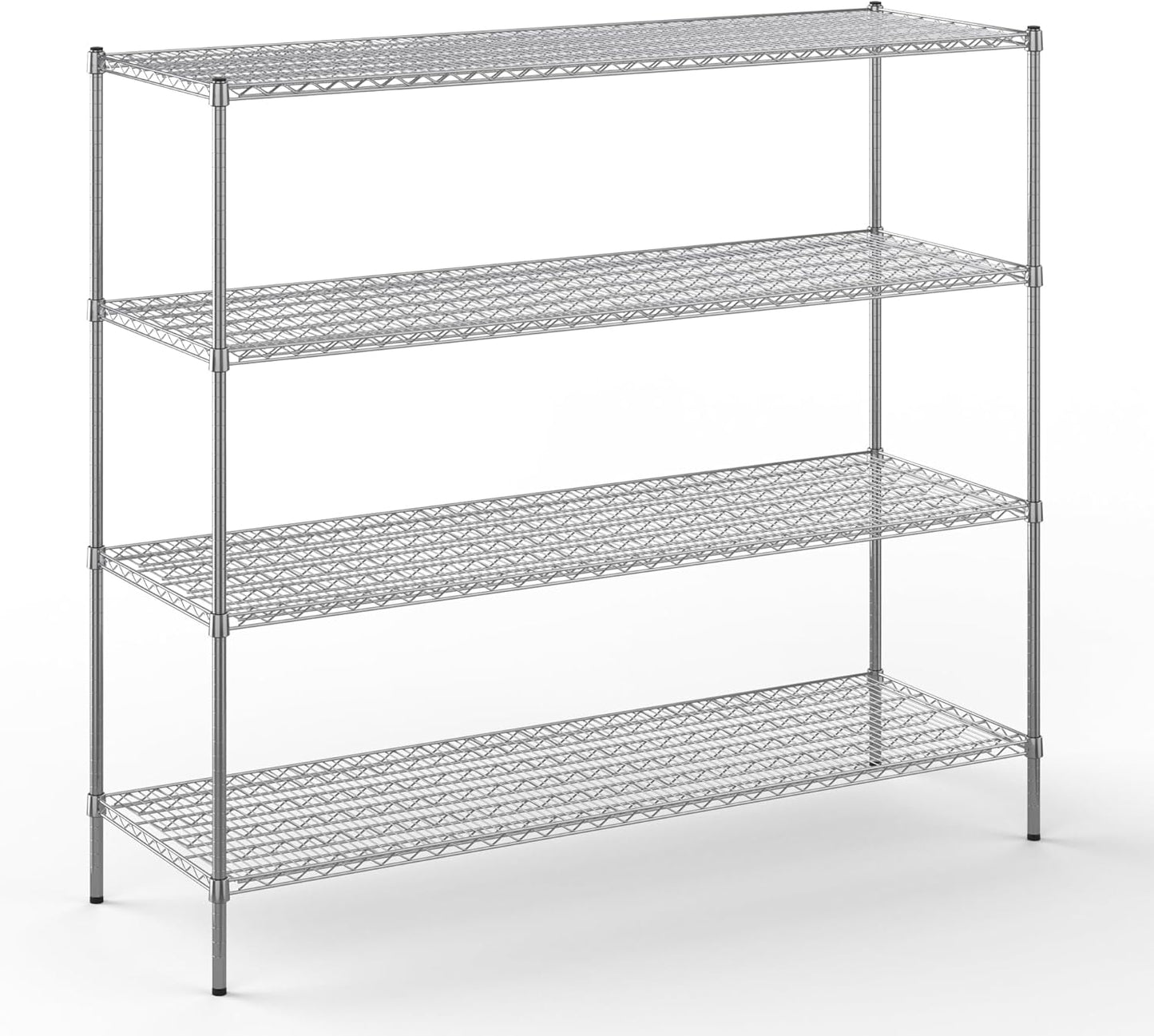 24" Deep x 72" Wide x 64" Height Wire Shelving Kit | 4-Tier | NSF Commercial Storage Rack Unit