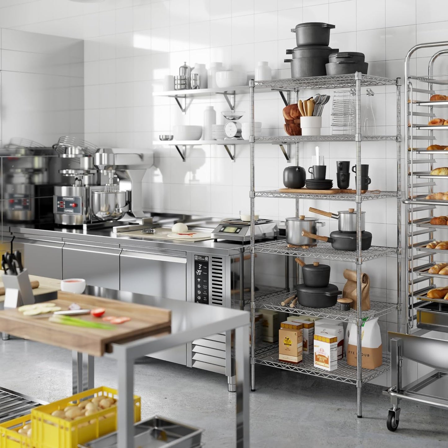 21" Deep x 30" Wide x 74" Height Wire Shelving Kit | 6-Tier | NSF Commercial Storage Rack Unit