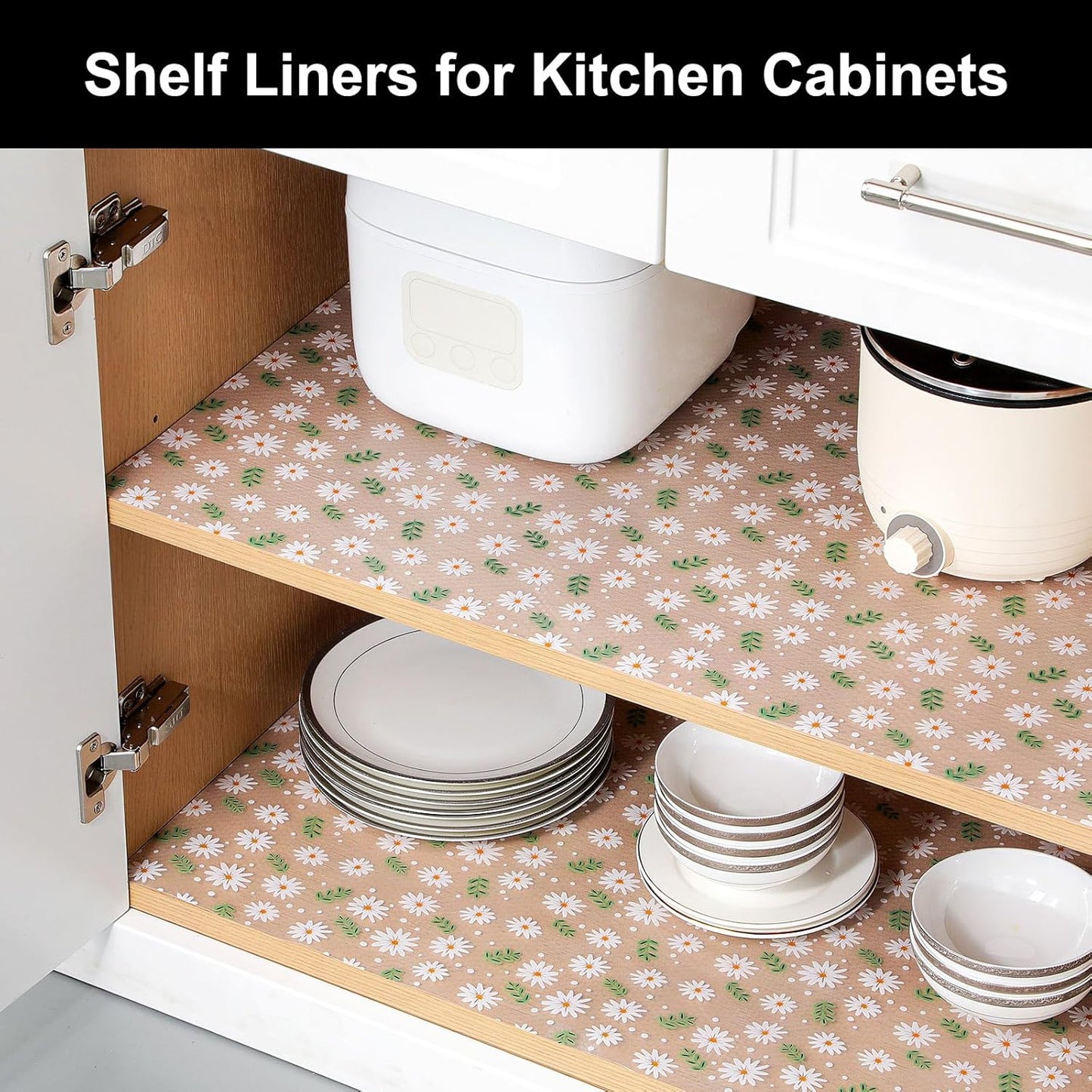 Cooyes Shelf Liner – Premium Non-Adhesive Cabinet & Drawer Liner for Kitchen – Waterproof Shelf Paper with Modern Pattern – Durable EVA Cabinet Mat – Easy to Cut (11.8" W x 360" L)
