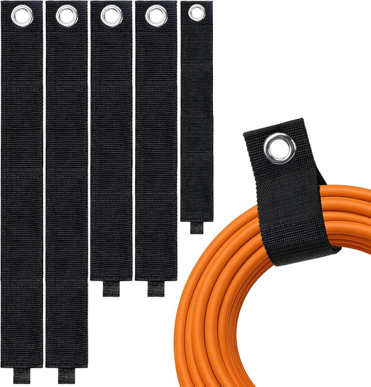 Heavy-Duty Extension Cord Holder 5-Pack, Three Sizes, Durable Nylon Cable Organizer Straps for Hanging Cables，Cords, Hoses, Ropes，Tools and Outdoor Organization