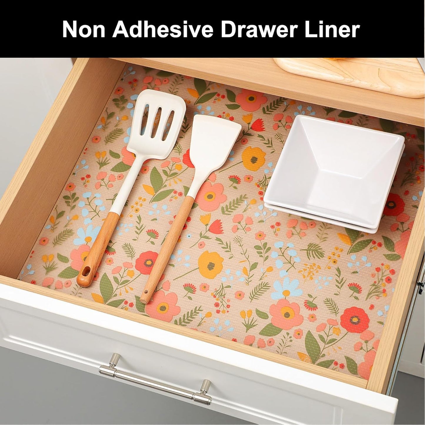 Cooyes Shelf Liner – Premium Non-Adhesive Cabinet & Drawer Liner for Kitchen – Waterproof Shelf Paper with Modern Pattern – Durable EVA Cabinet Mat – Easy to Cut (17.5" W x 78.7" L)