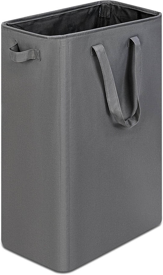 efluky Slim Laundry Basket, Narrow Laundry Hamper with Handles, Collapsible Dirty Clothes Hamper, Tall Laundry Bin for Laundry Room, Dorm and Bedroom, 19.8 Gallon (75L) Grey