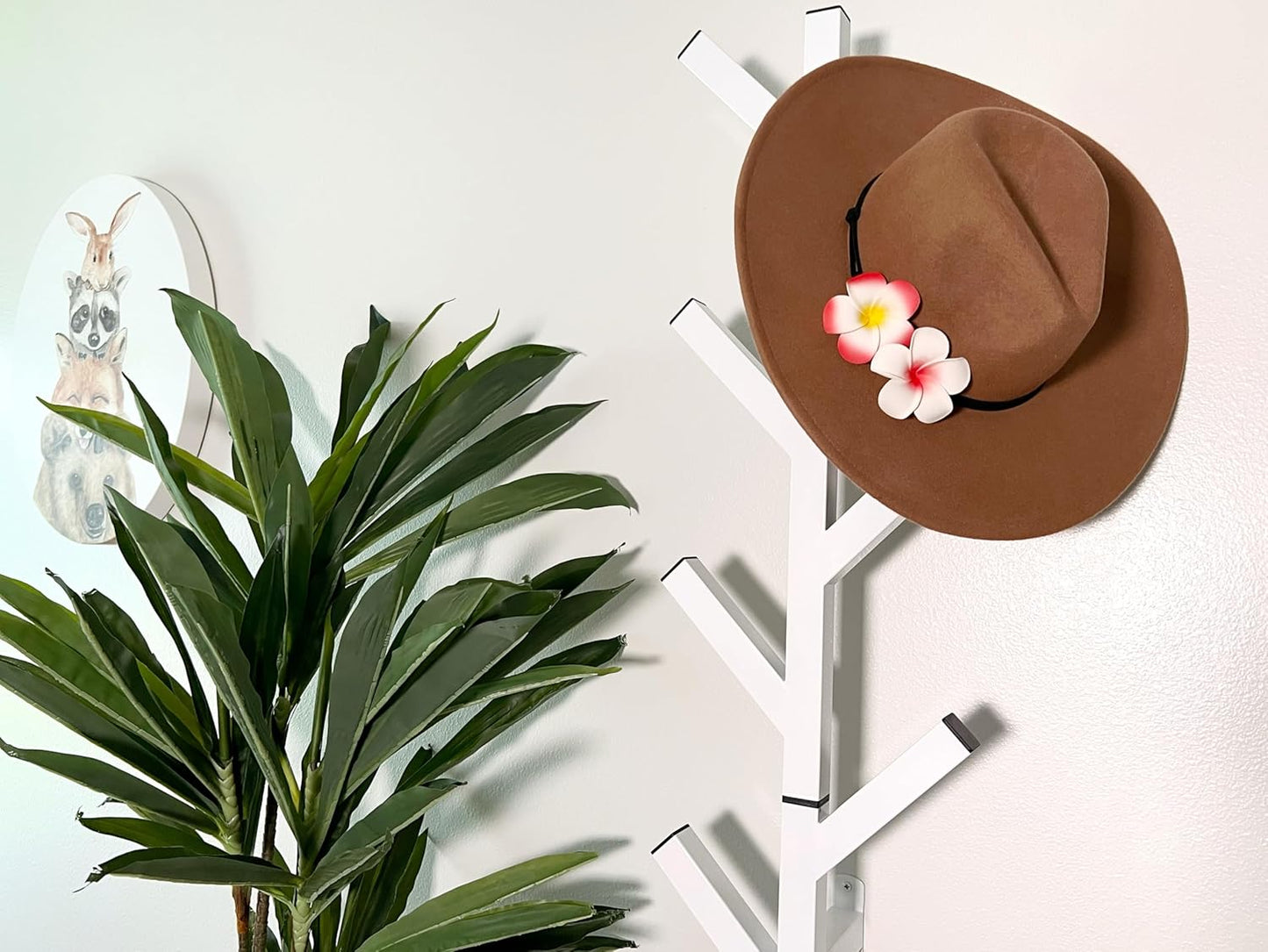 Premium Racks Coat Rack & Hat Rack – Modern Design – Wall Mounted – Stylish – (White)