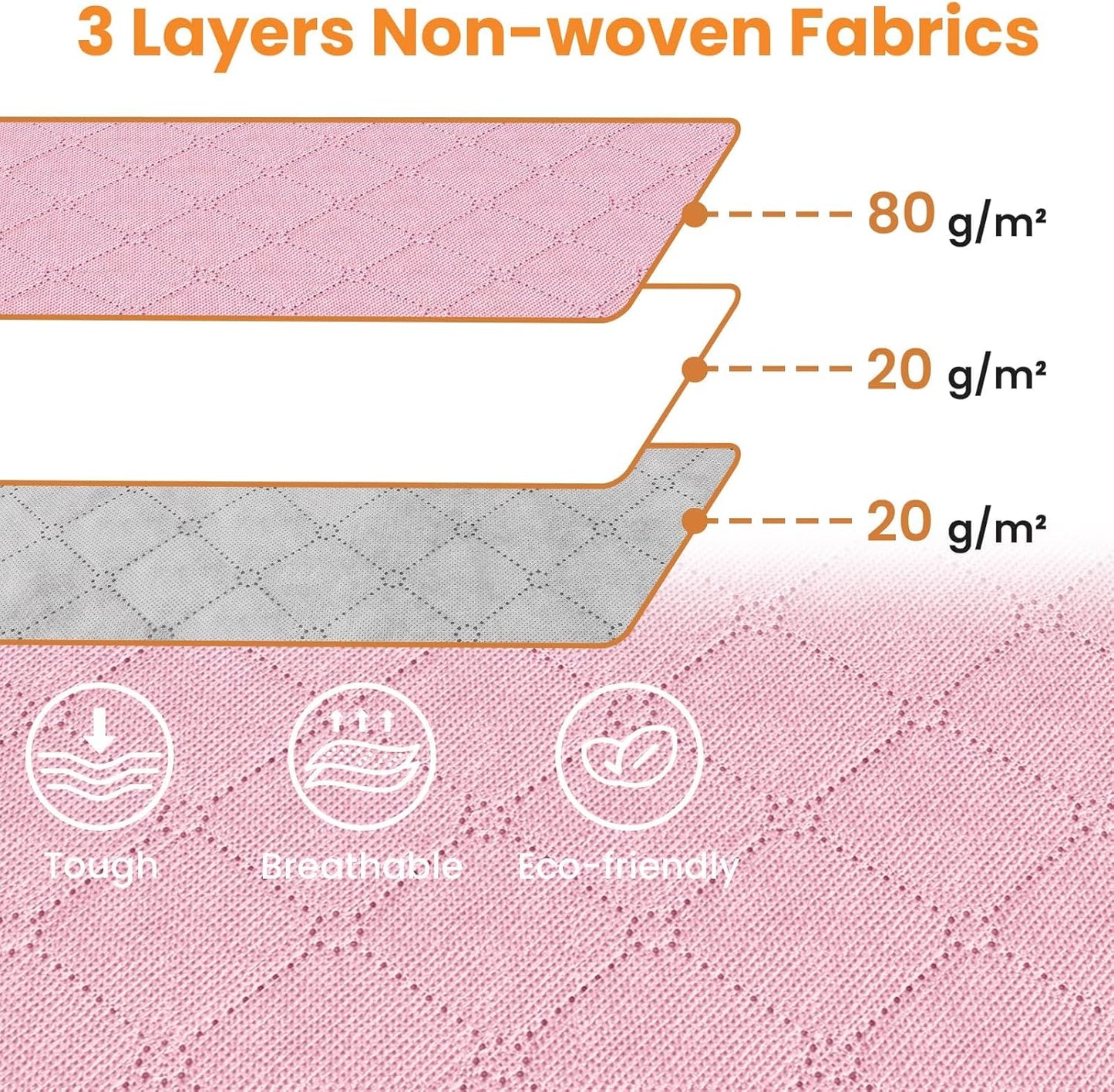 Fab totes 24 Gallons Clothes Storage, Foldable Thick Fabric Blanket Storage Bags, Containers for Organizing Bedroom, Closet, Clothing, Comforter, Organization with Handle (8 Pack,Pink)