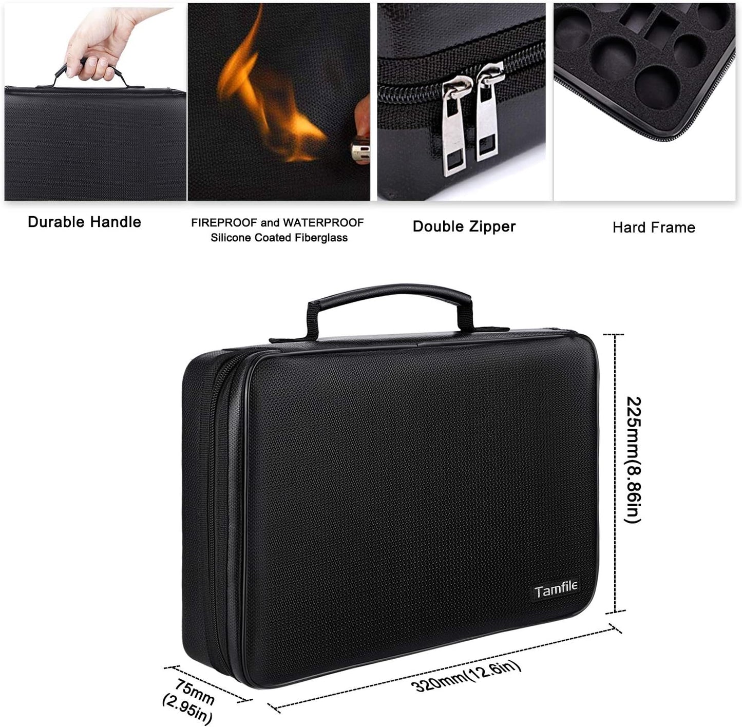 Fireproof Battery Organizer Storage Case Waterproof & Explosionproof, Safe Bag Fits 210+ Batteries Case - with Tester BT-168, Carrying Container Bag Energy Batteries AA AAA C D 9V Lithium 3V Holder
