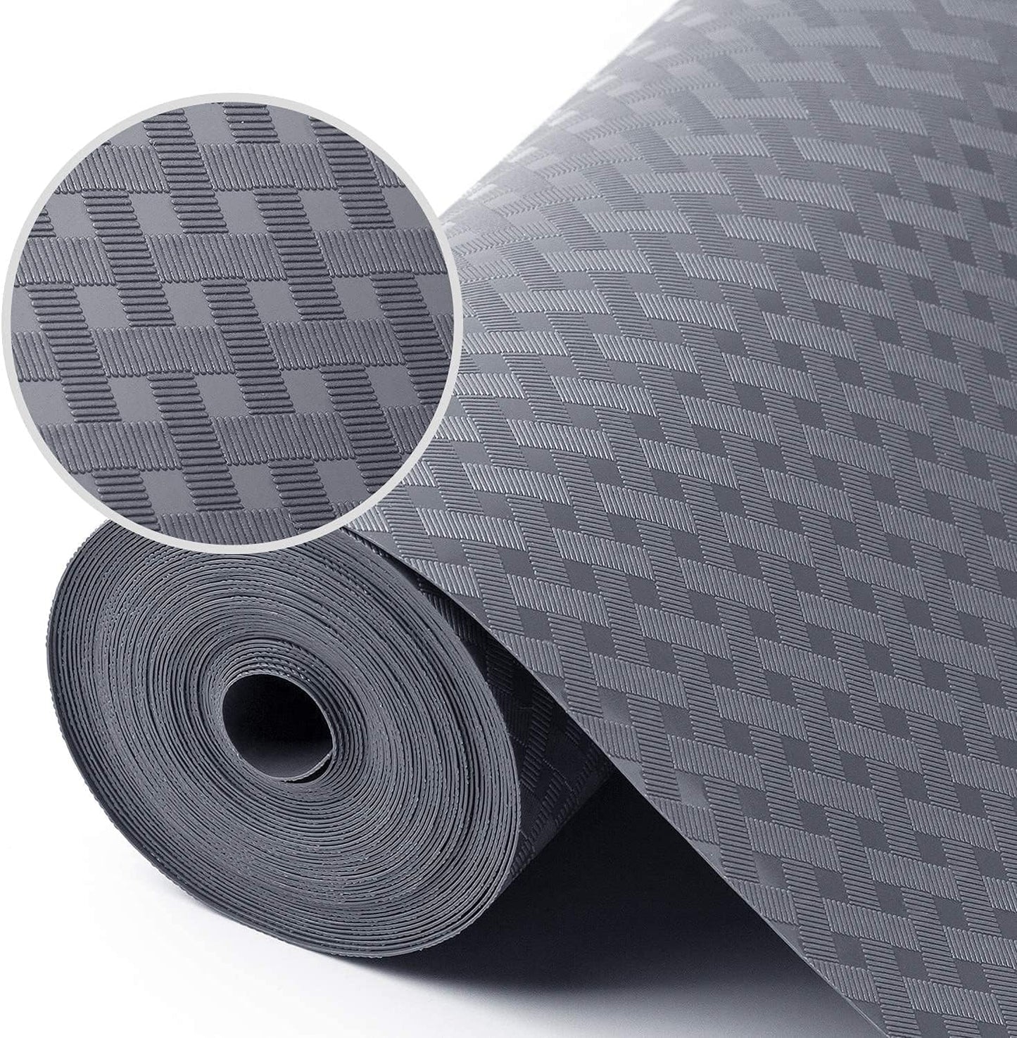 Shelf Liners for Kitchen Cabinets Refrigerator Liners Waterproof & Oil-Proof Kitchen Cupboard Liner Non-Slip Drawer Mats EVA Material Non Adhesive Fridge Liner for Shelves - Gray 11.8 x 393.7 inches