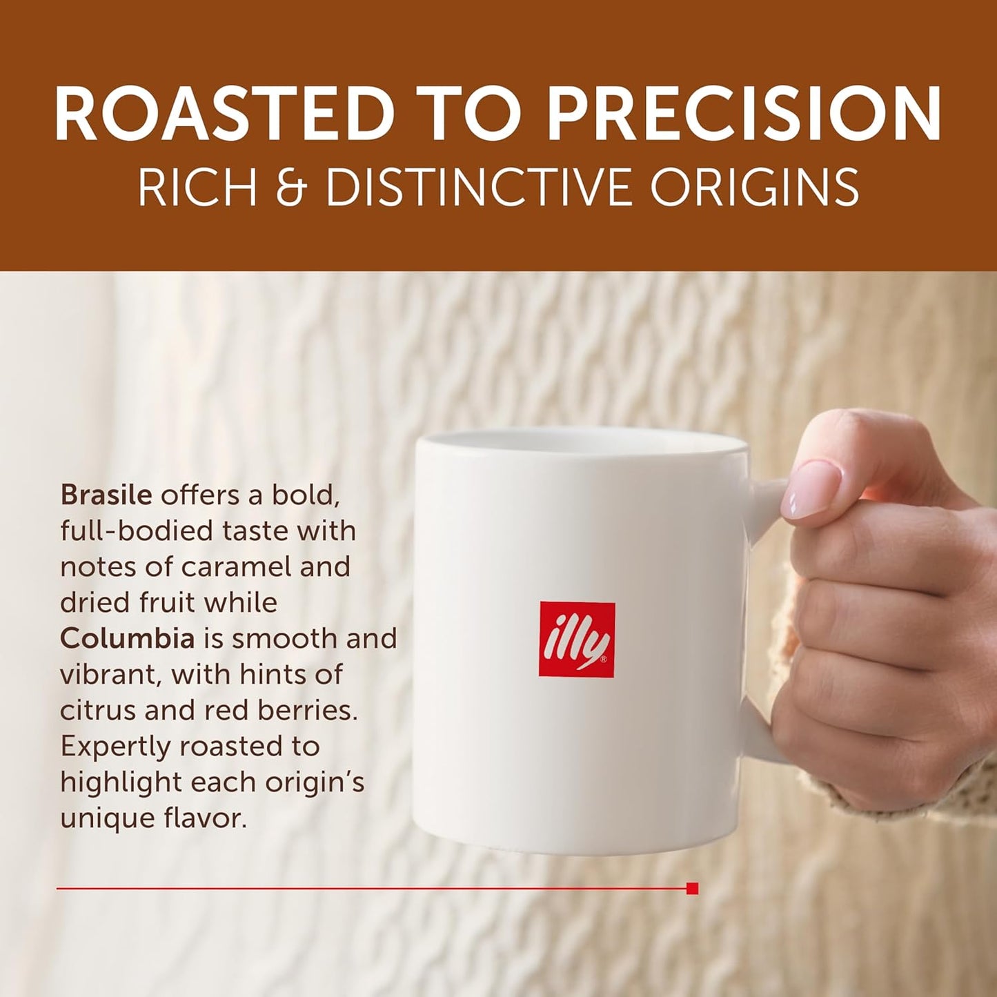 Illy Coffee K-Cups - Compatible Pods for Keurig Coffee Maker - Brasile & Colombia - Single Origin Roasts - Variety - 10 Count (Pack of 6)
