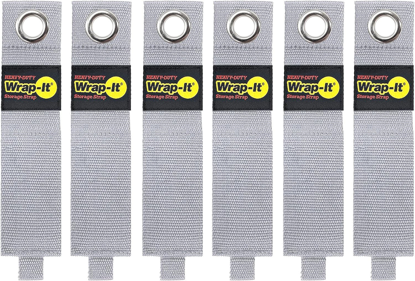 Heavy-Duty Wrap-It Storage Straps - 17" (6-Pack) Silver - Garage Organizer and Extension Cord Hanger for Storage Ideas as an Electric Cord Holder