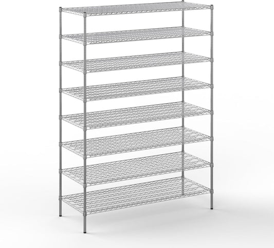 24" Deep x 60" Wide x 86" Height Wire Shelving Kit | 8-Tier | NSF Commercial Storage Rack Unit