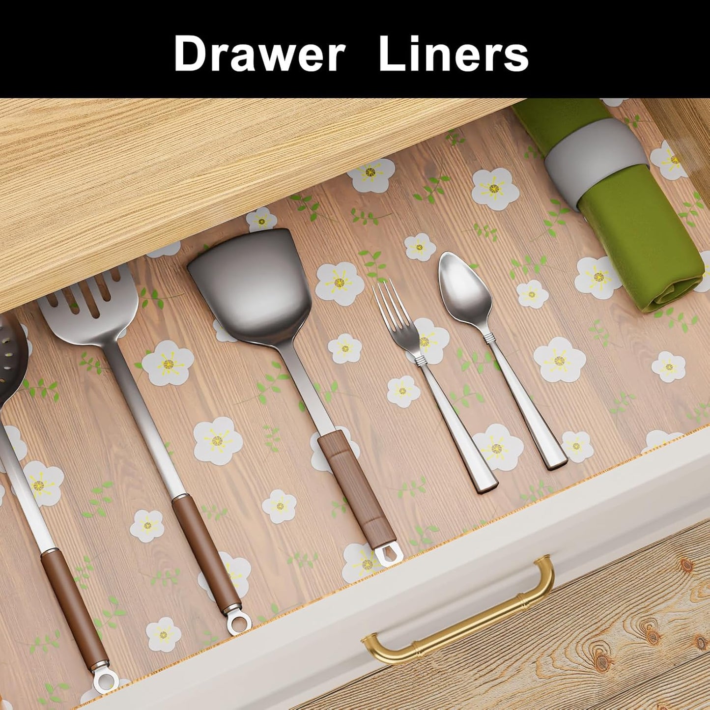 Cooyes Shelf Liner – Premium Non-Adhesive Cabinet & Drawer Liner for Kitchen – Waterproof Shelf Paper with Modern Pattern – Durable EVA Cabinet Mat – Easy to Cut （17.5" W x 197" L）