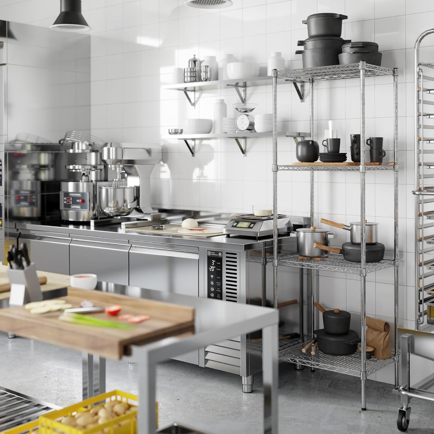 18" Deep x 24" Wide x 74" Height Wire Shelving Kit | 4-Tier | NSF Commercial Storage Rack Unit