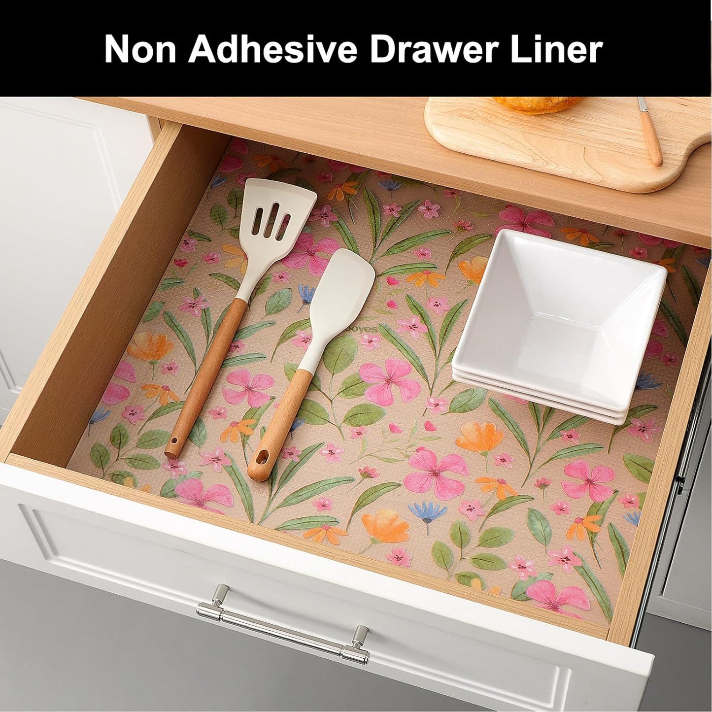 Cooyes Shelf Liner – Premium Non-Adhesive Cabinet & Drawer Liner for Kitchen – Waterproof Shelf Paper with Modern Pattern – Durable EVA Cabinet Mat – Easy to Cut （11.8" W x 360" L）