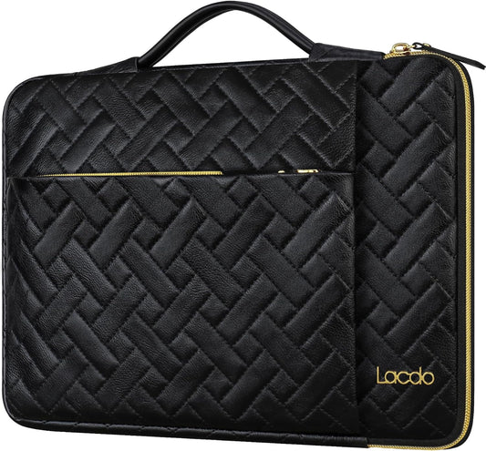 Lacdo 360° Protective Laptop Sleeve Case for 16 inch New MacBook Pro M4/M3/M2/M1 Pro/Max A3403 A3186 A2991 A2780 A2485 A2141 2024-2019, 15 inch Surface Laptop 7th Copilot+PC Computer Bag,Elegant Black