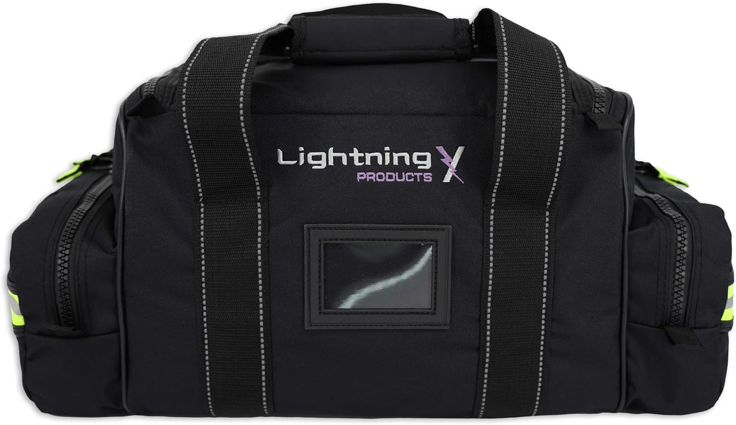 Lightning X Customizable Large EMT Medic First Responder EMS Trauma Jump Bag w/Embroidered Name - BLACK