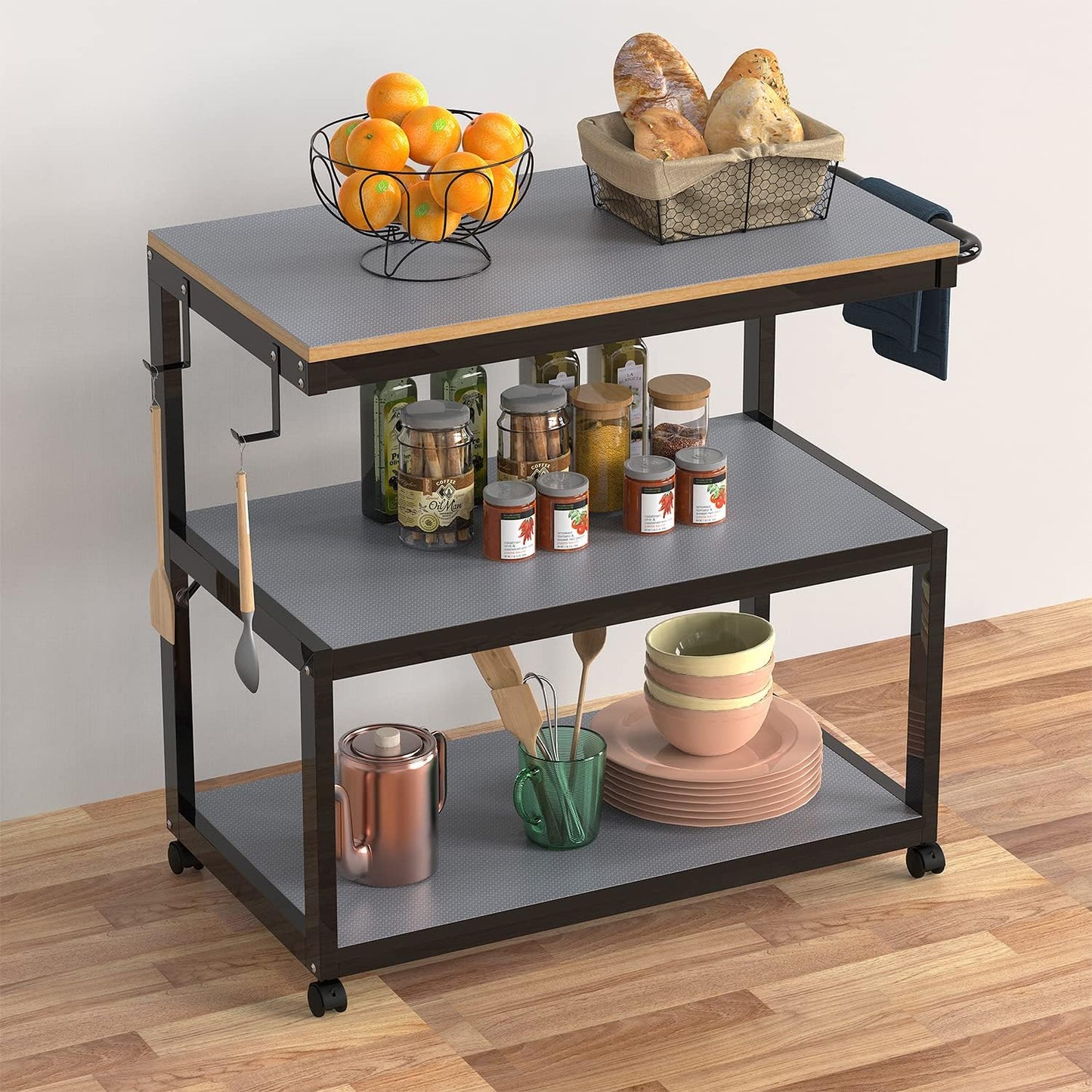 Shelf Liners for Kitchen Cabinets Refrigerator Liners Waterproof Kitchen Cupboard Liner Non-Slip Drawer Mats EVA Material Non Adhesive Fridge Mats for Shelves - Gray 11.8 x 393.7 Inches