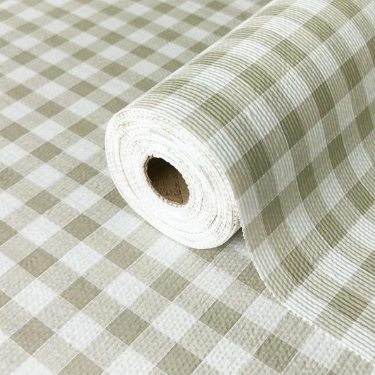 Drawer Liner and Shelf Liner for Kitchen Cabinet Liner Non-Adhesive Non-Slip Shelf Paper, Thick Strong Grip Waterproof Easy to Clean for Shelves, Cupboard, Desks, Green Plaid Pattern, 23.6 in x 10 FT