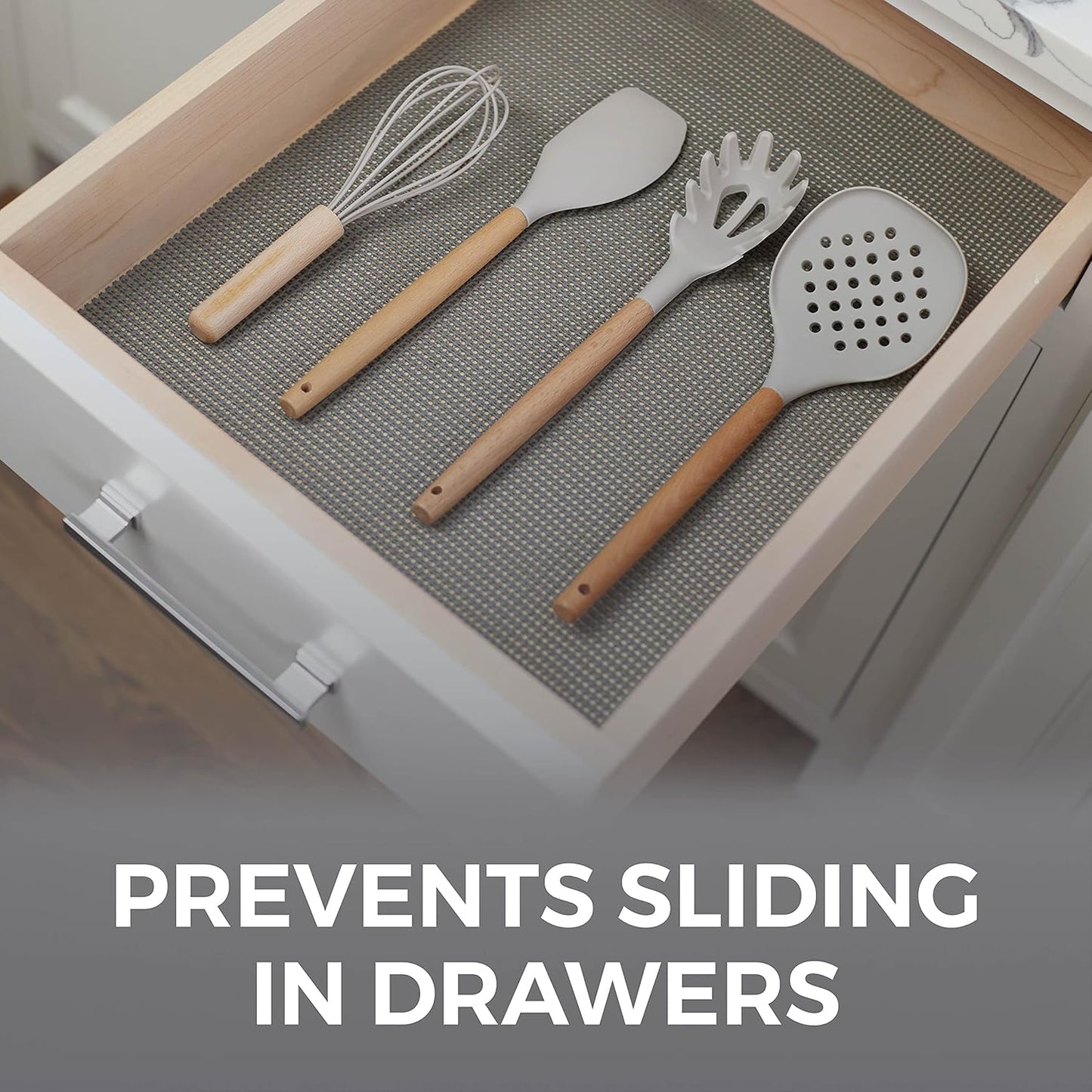 HOME GENIE Shelf Drawer and Cabinet Liner, Durable with Strong Grip, 12 in x 20 FT, Non Adhesive Liners Protect Kitchen Cabinets and Cupboard, Pantry, Bathroom Drawers and Shelves, Desks, Slate Gray