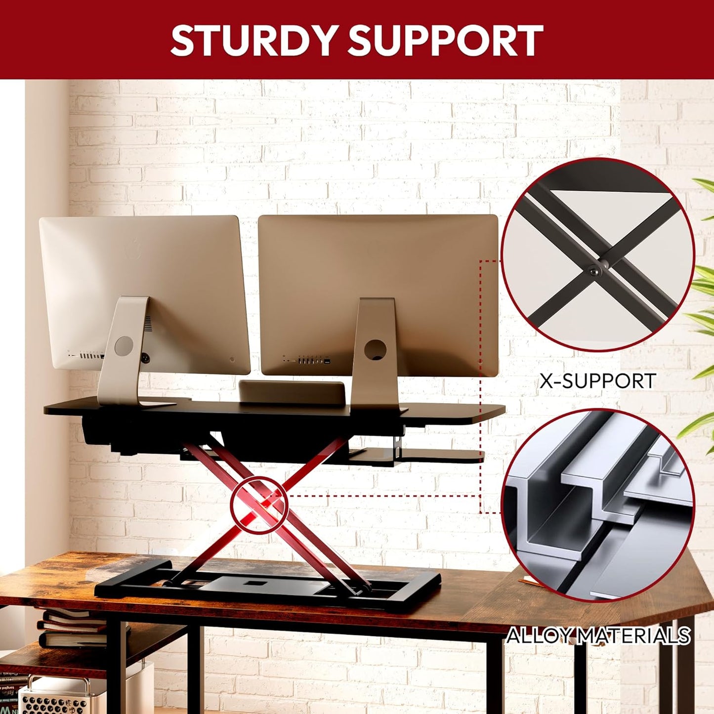 SANODESK 40" Electric Standing Desk Converter， Height Adjustable Riser for Office Home,Dual Monitor and Laptop Workstation with Large Keyboard Tray, Black Color