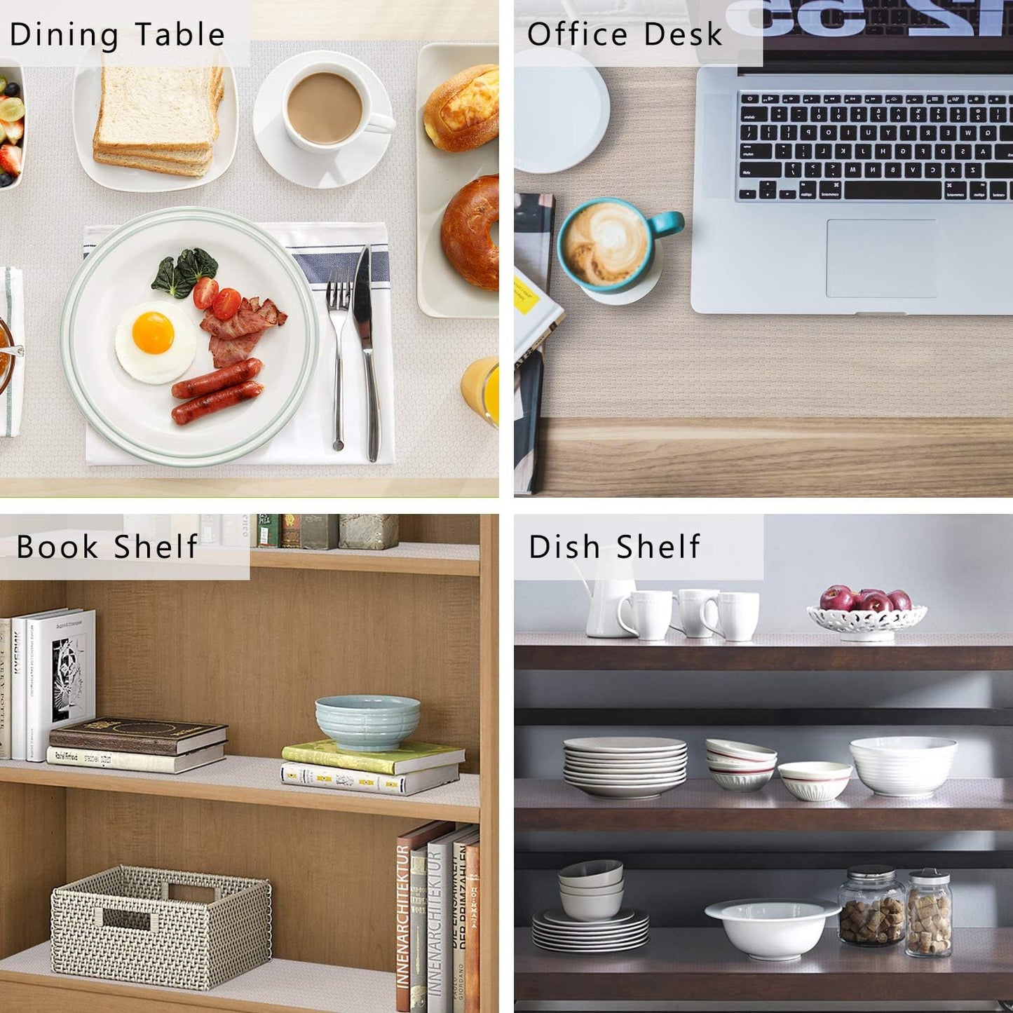 HooTown Shelf Liner Kitchen Cabinet Drawer Mats 23.6 Inch Wide x 19.6 Feet Long, Non Slip EVA Plastic Water Resistant Pad for Bathroom Drawers,Shoe Shelves, Under Sink, Clear