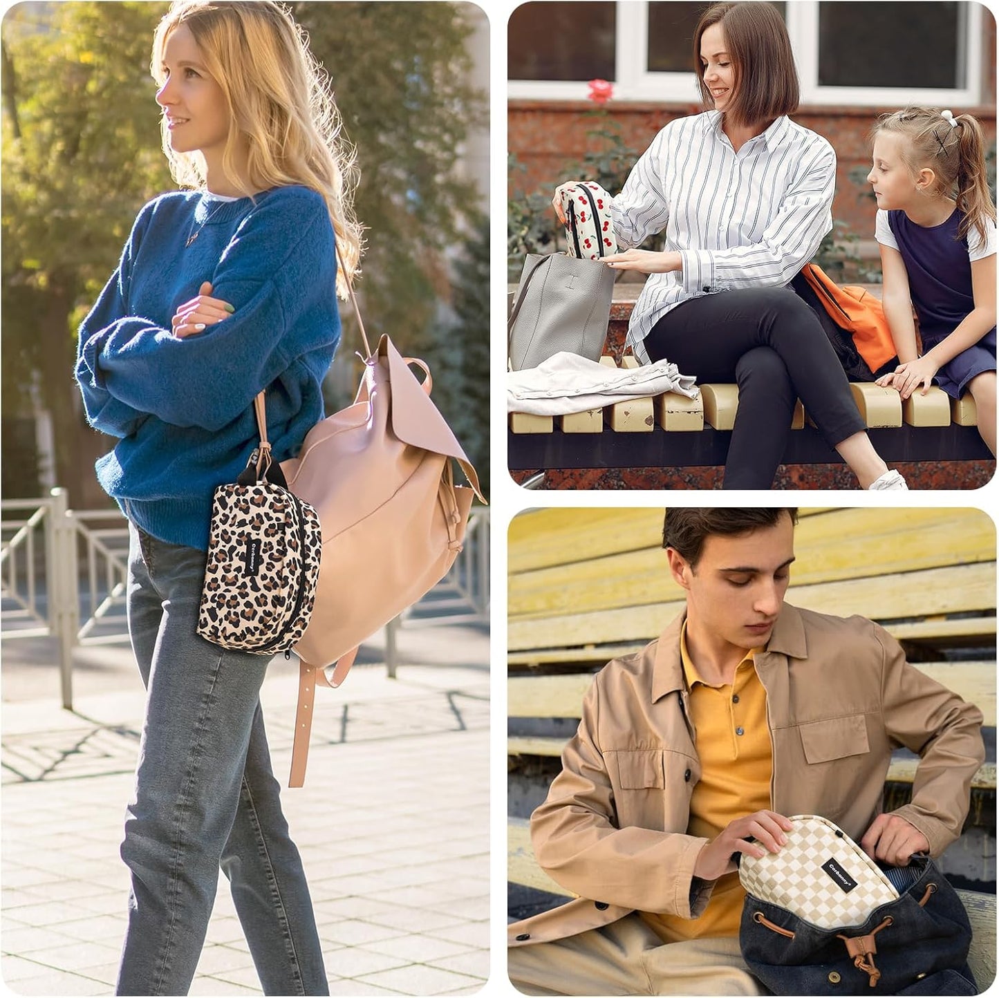 Cerbonny Small Cooler Bag Freezable Lunch Bag for Work School Travel, Leak-proof, Insulated, Waterproof, Brown Leopard, 3.5L, 9.8x5.5x4 inch